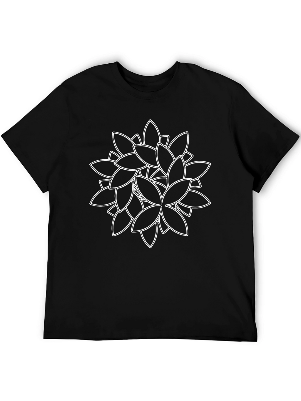Modern Floral Graphic Tee - Black
