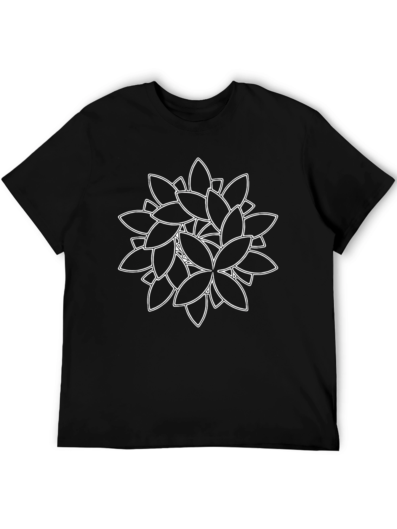 Modern Floral Graphic Tee - Black