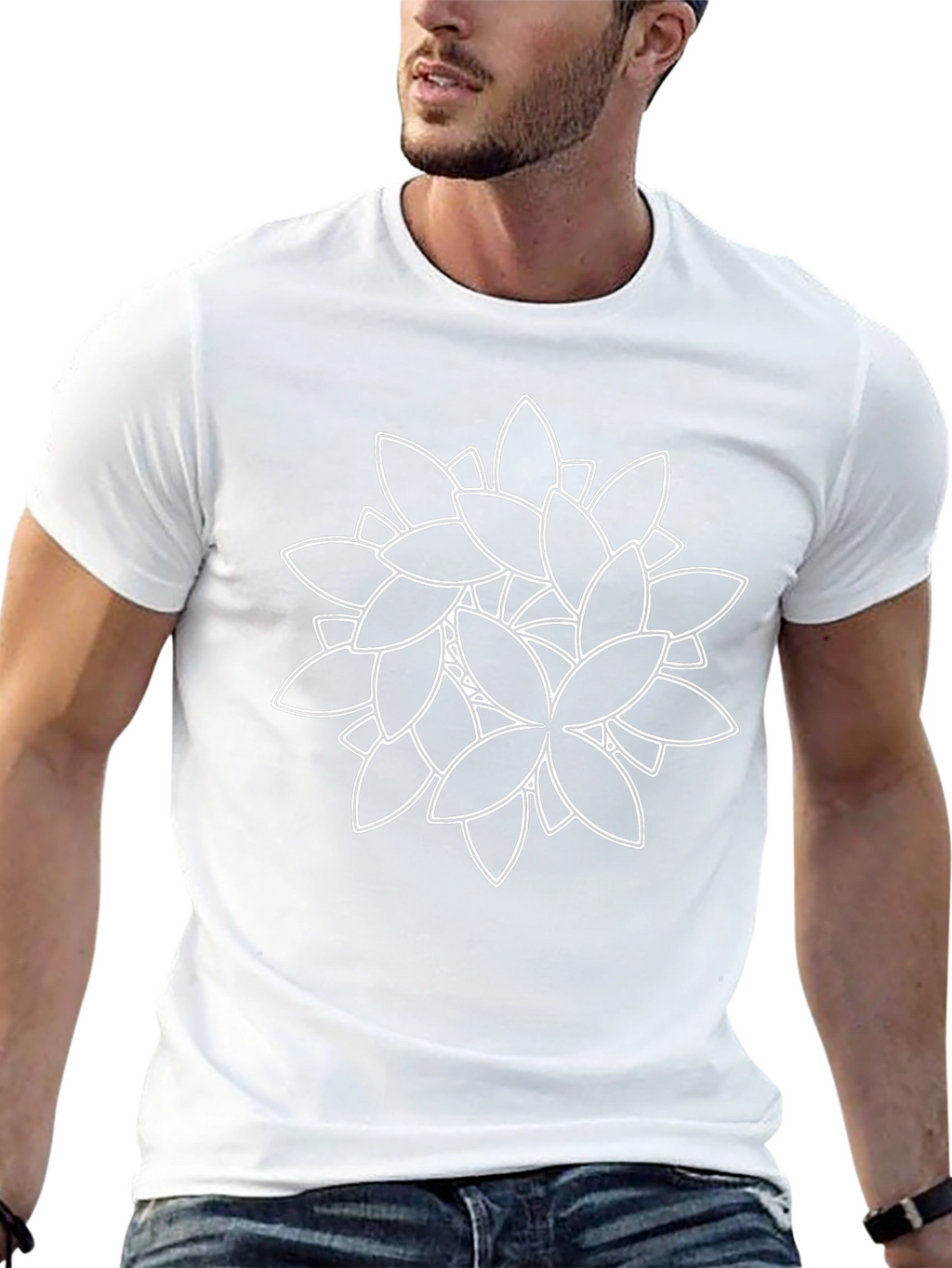 Modern Floral Graphic Tee - Black