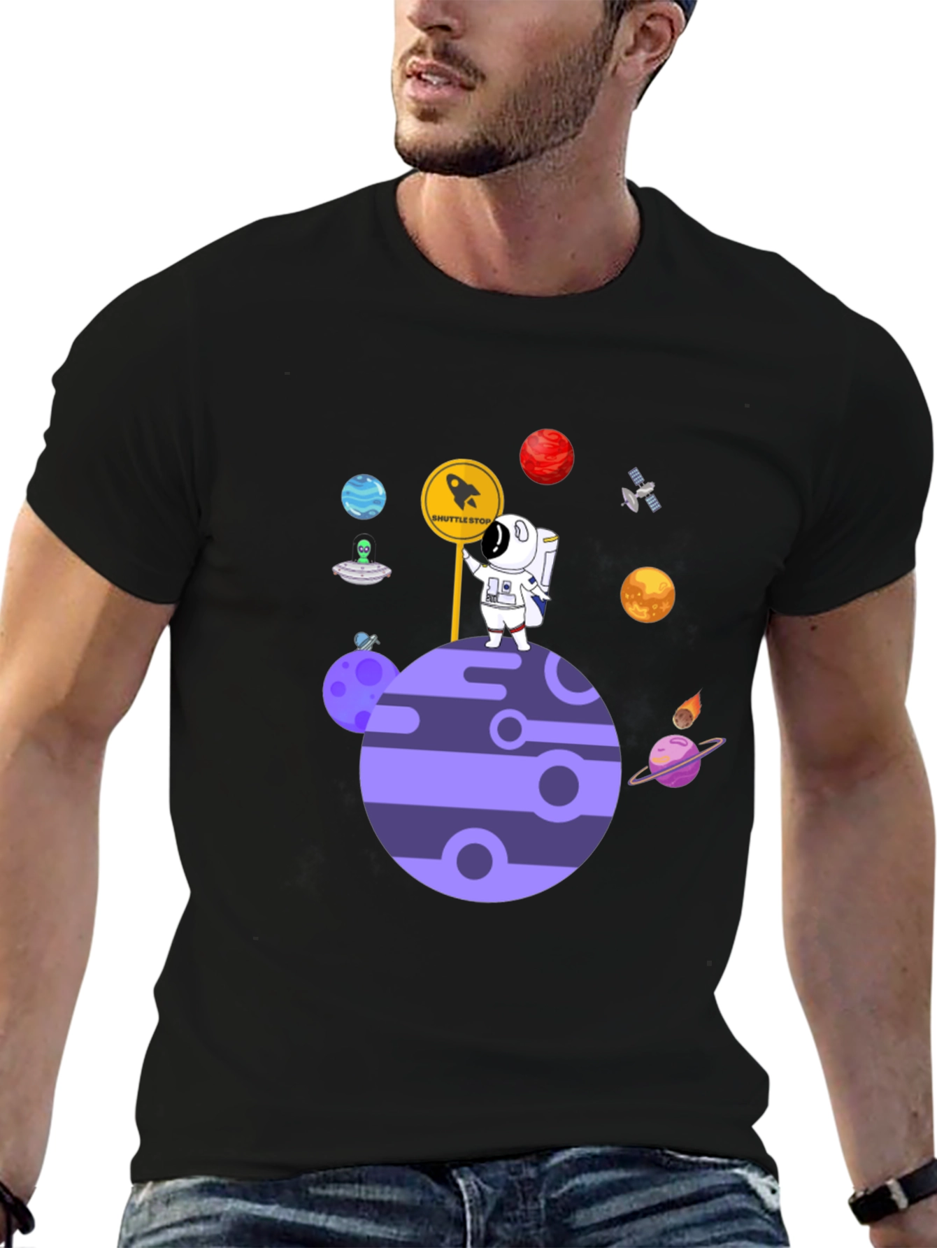 Astronaut Planet Shuttle Stop T-Shirt