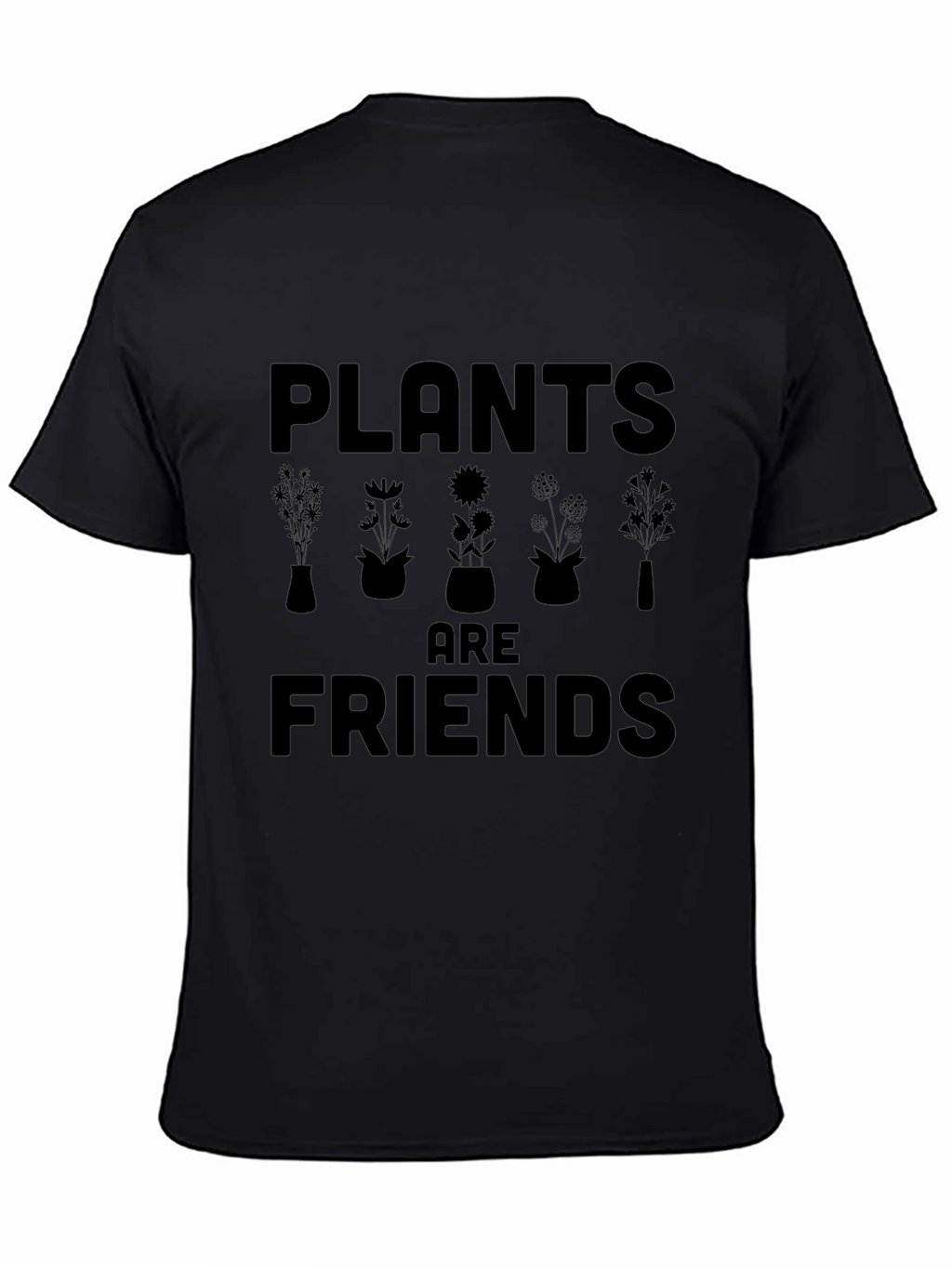 Plants are Friends Black Graphic T-Shirt
