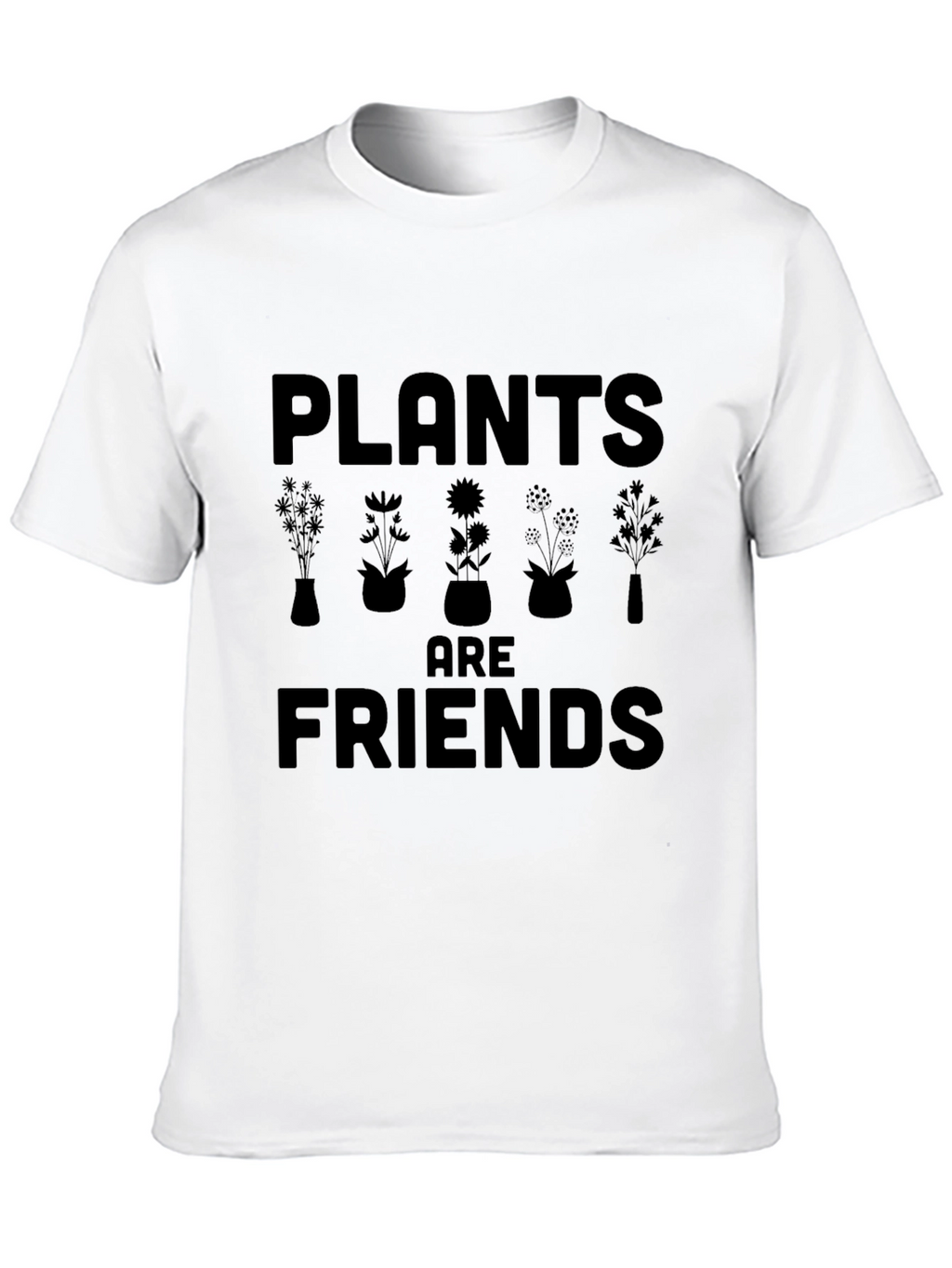 Plants are Friends Black Graphic T-Shirt