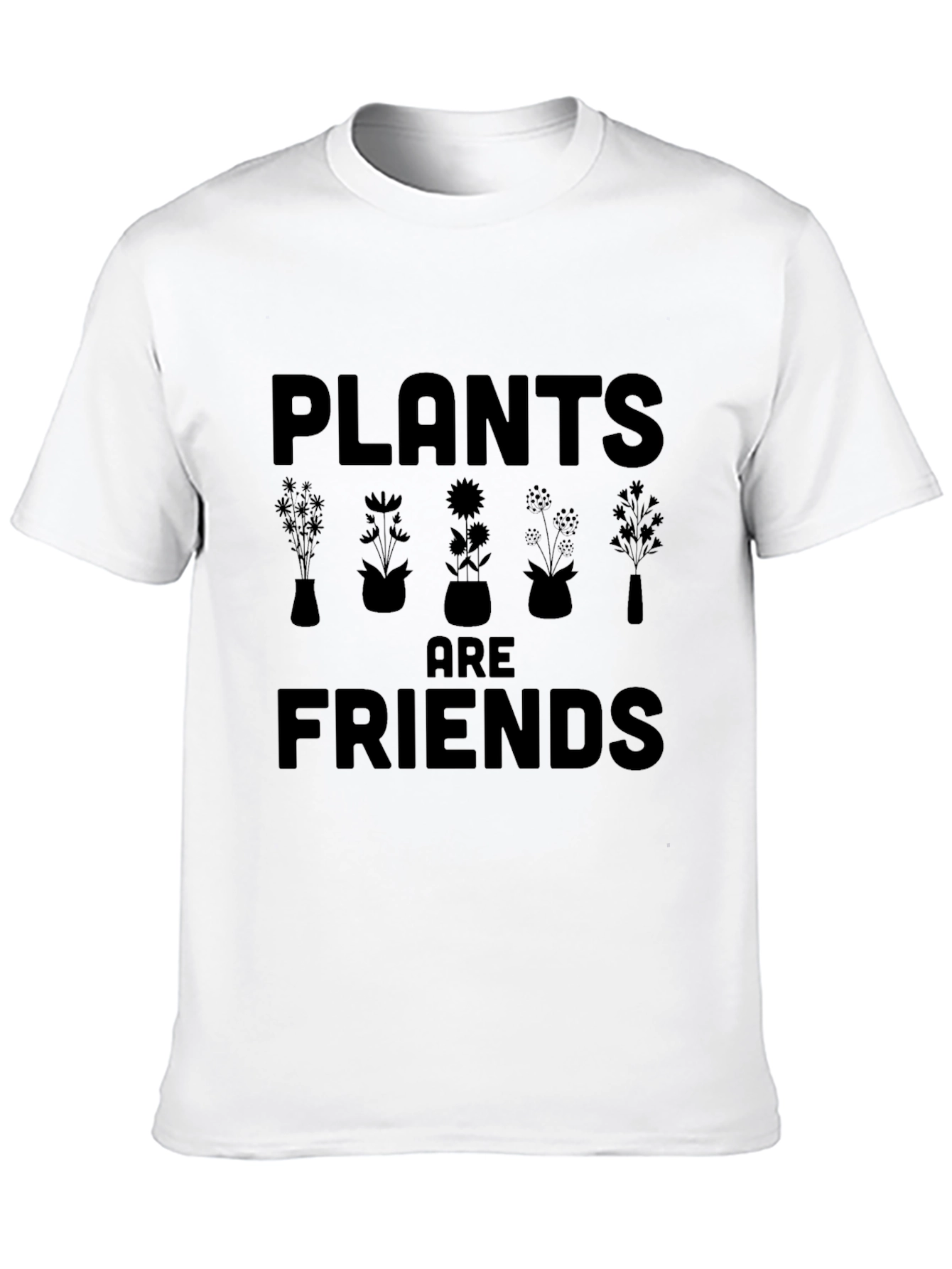 Plants are Friends Black Graphic T-Shirt