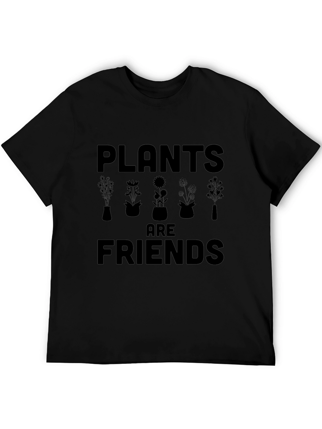 Plants are Friends Black Graphic T-Shirt