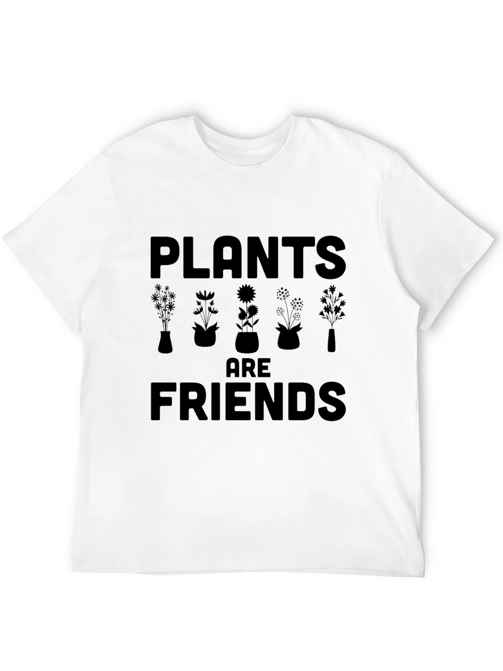 Plants are Friends Black Graphic T-Shirt