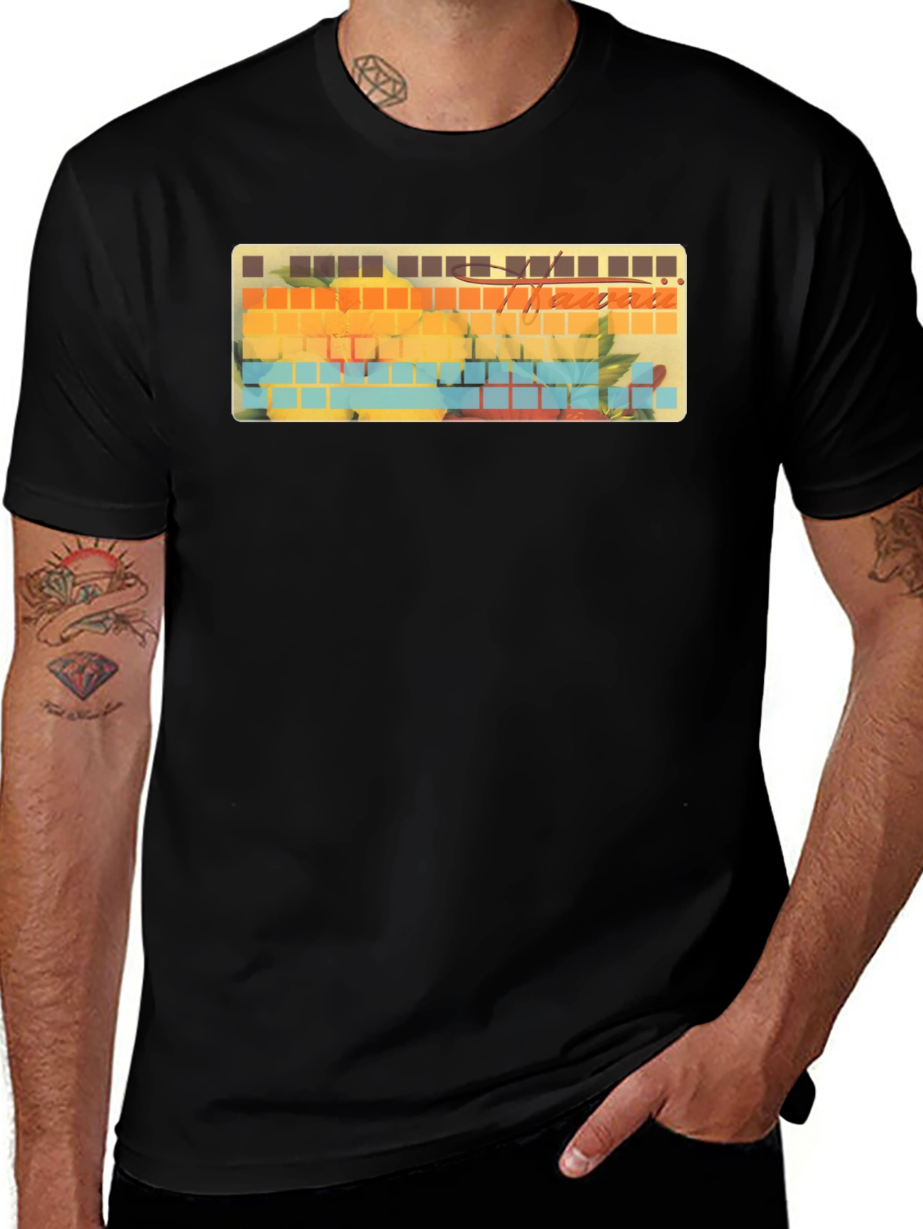 Hawaii Keyboard T-Shirt - Tropical Keycaps Style Tee
