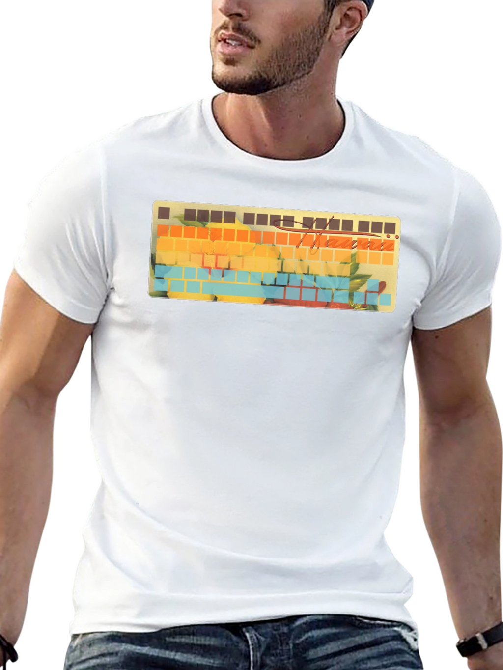 Hawaii Keyboard T-Shirt - Tropical Keycaps Style Tee
