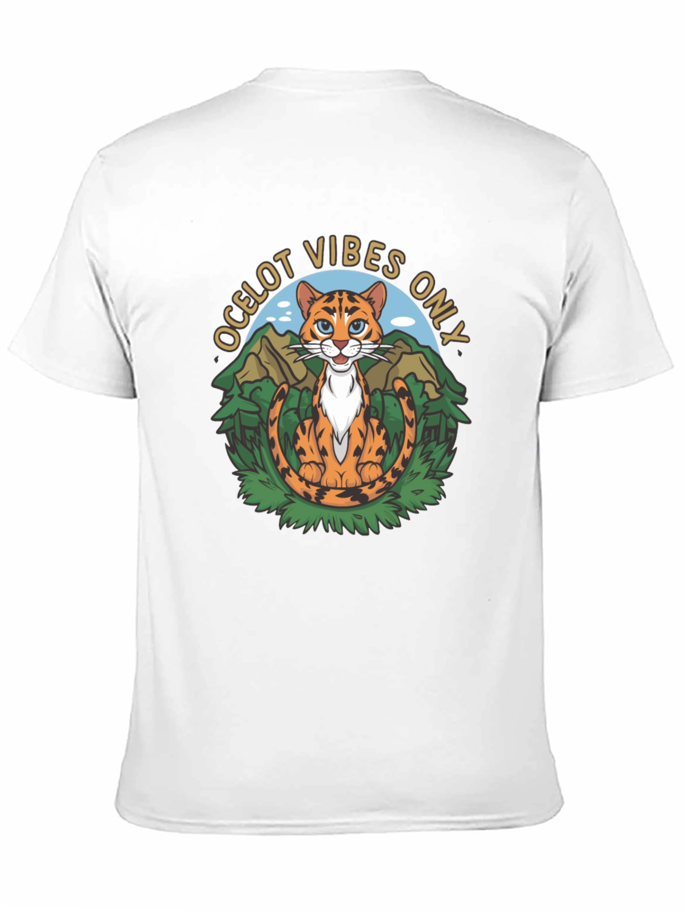 Ocelot Vibes Graphic Tee - Cool Cat T-Shirt