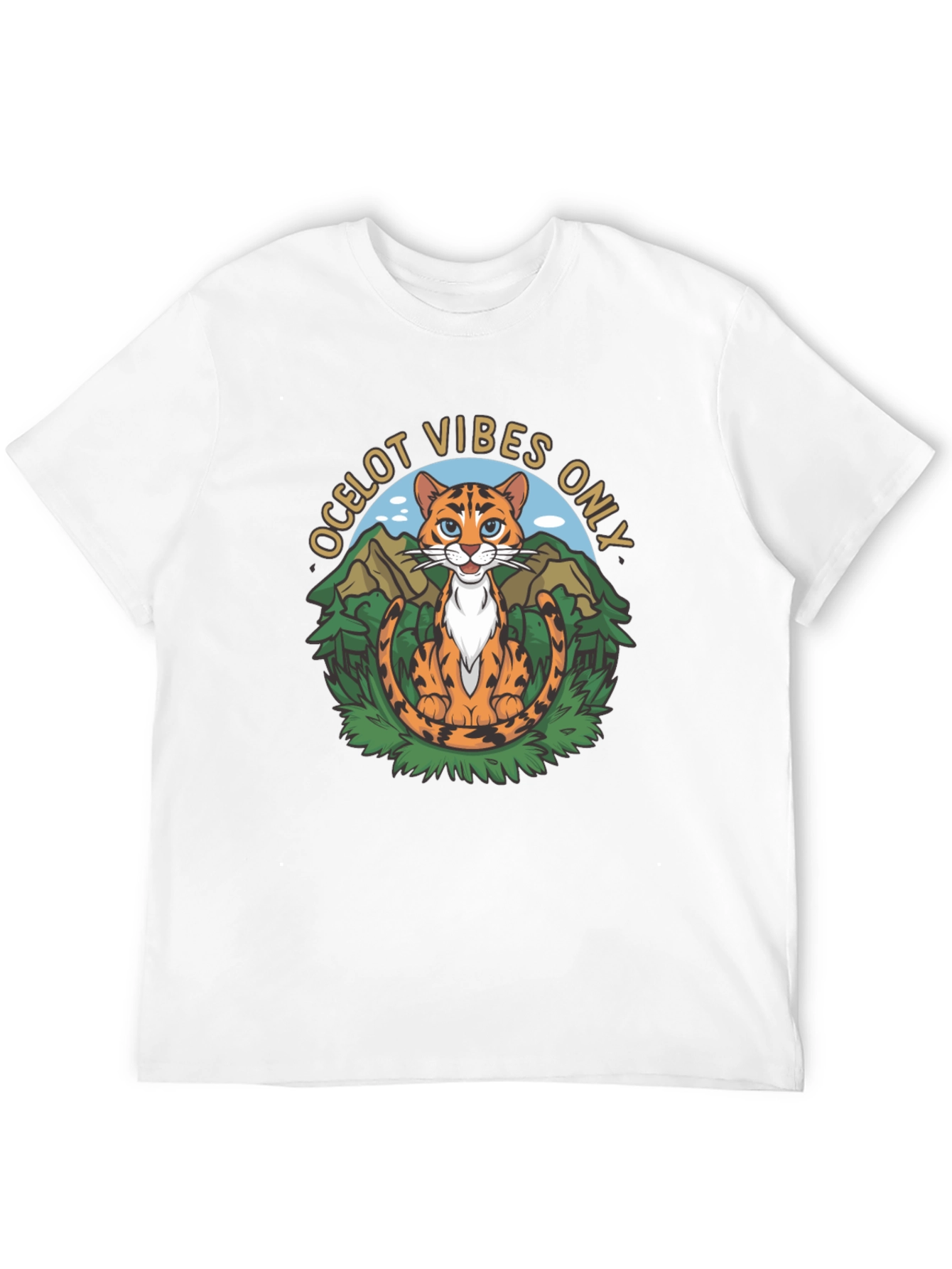 Ocelot Vibes Graphic Tee - Cool Cat T-Shirt