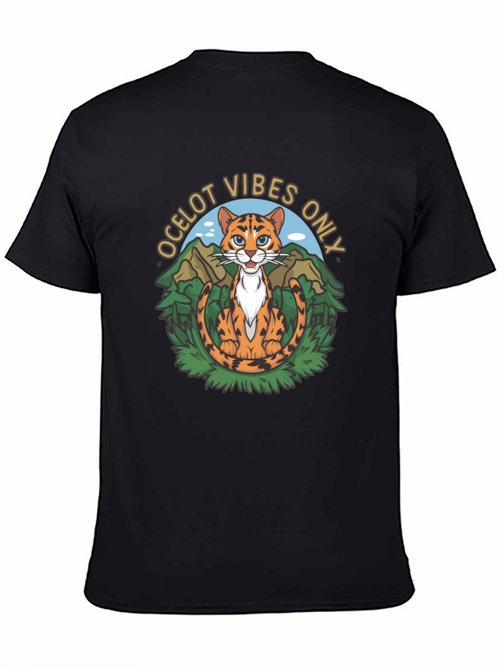 Ocelot Vibes Graphic Tee - Cool Cat T-Shirt