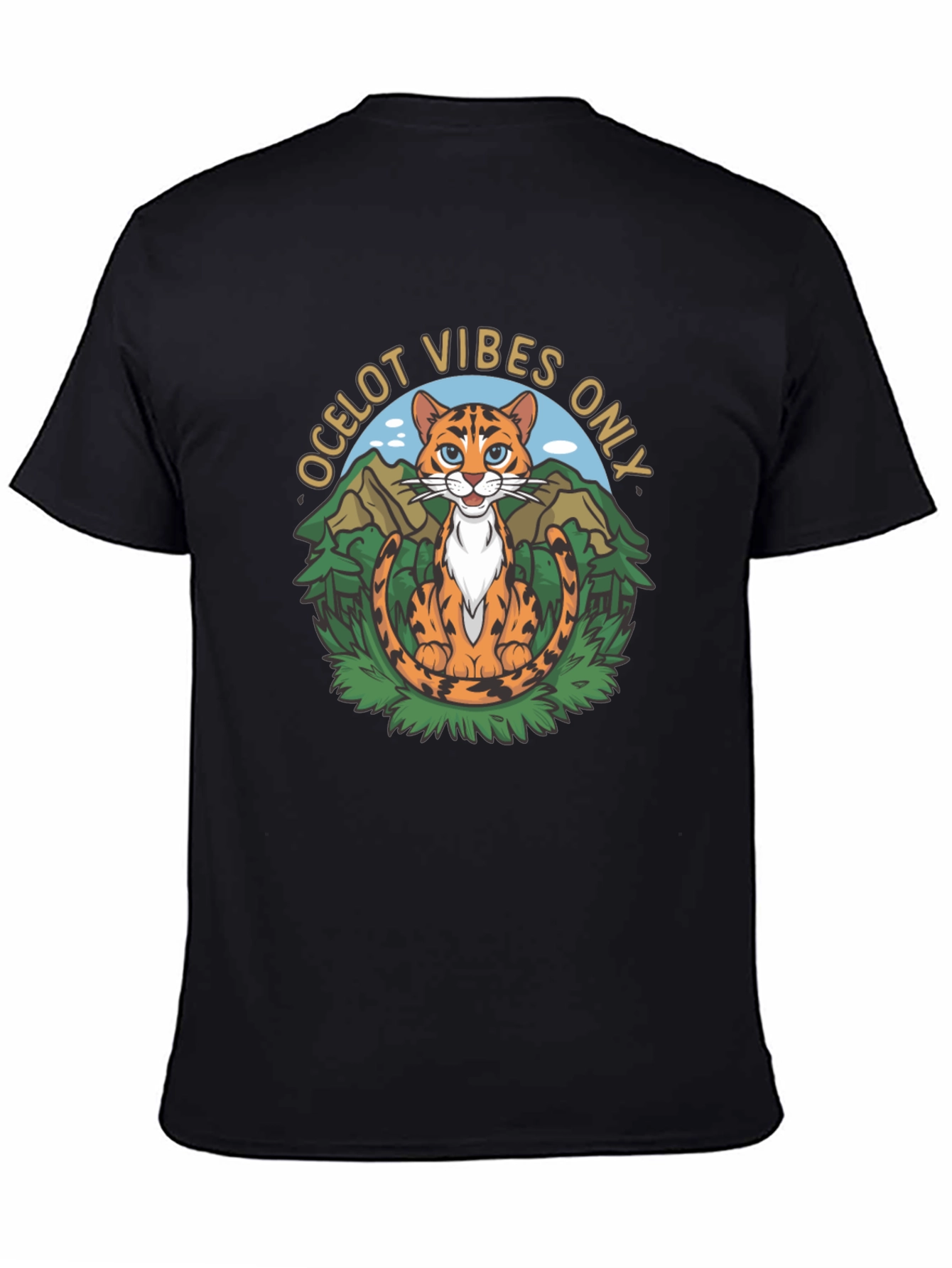 Ocelot Vibes Graphic Tee - Cool Cat T-Shirt