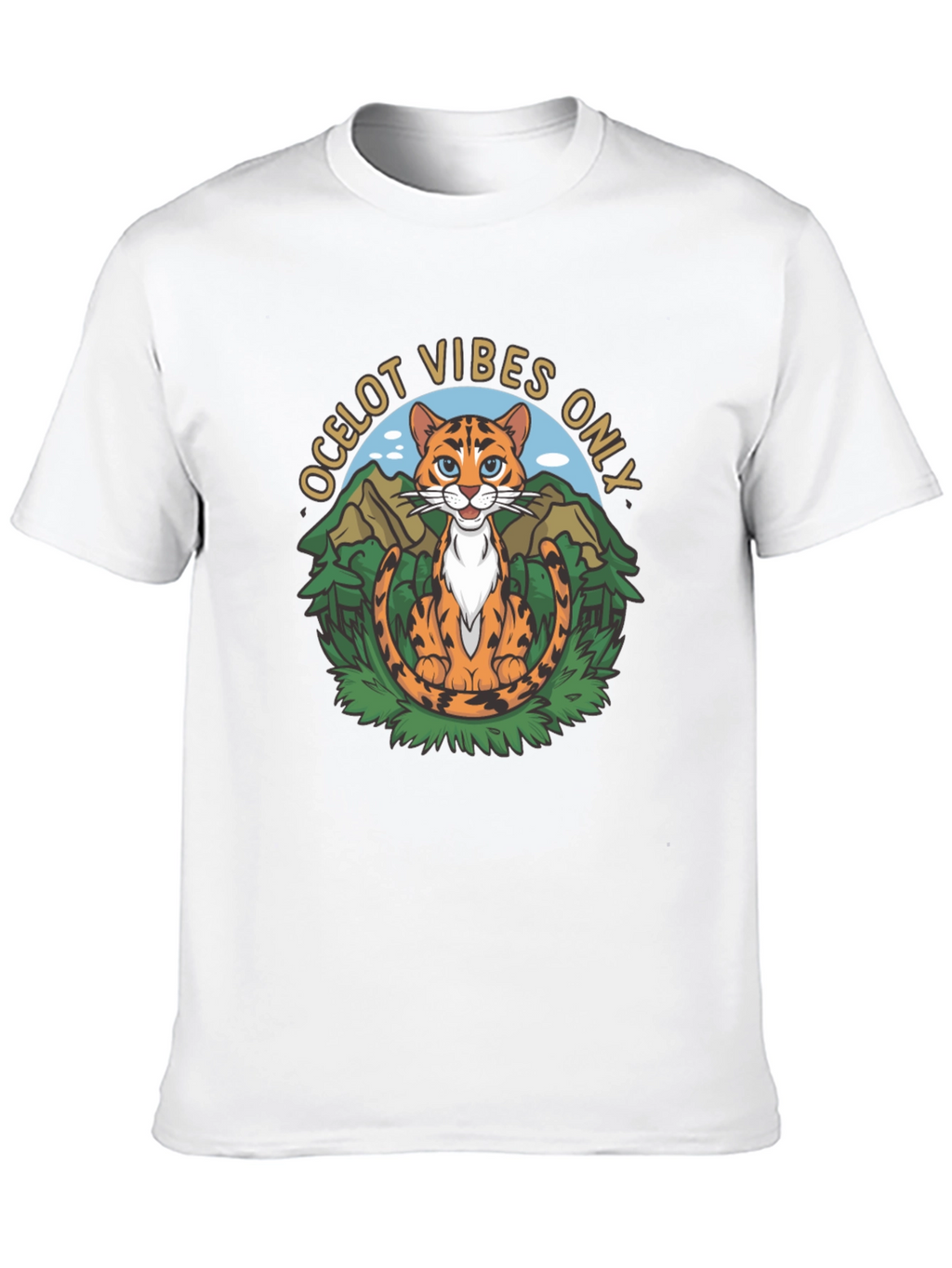 Ocelot Vibes Graphic Tee - Cool Cat T-Shirt