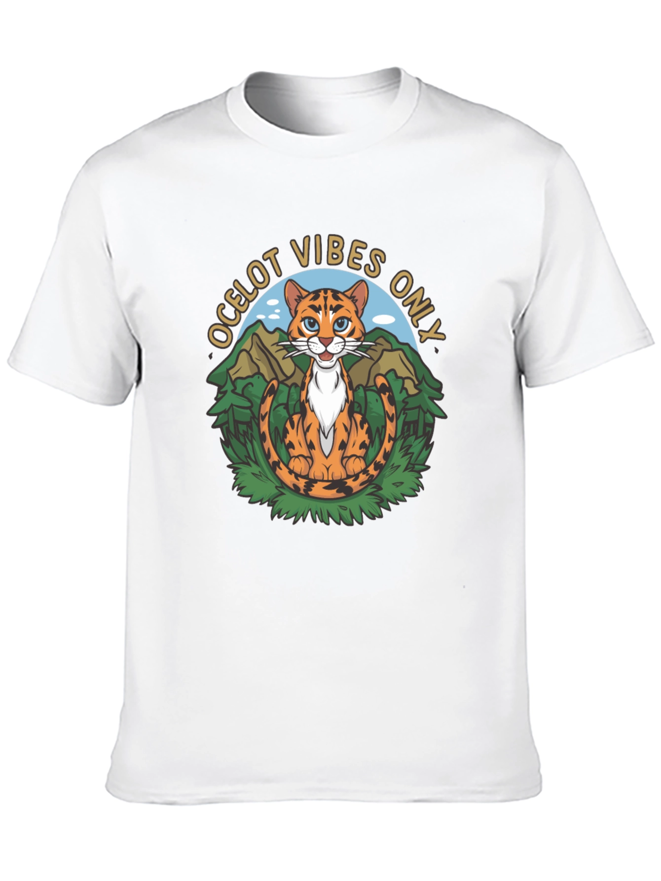 Ocelot Vibes Graphic Tee - Cool Cat T-Shirt