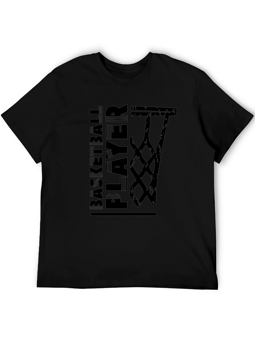 Basketball Player Graphic Tee - Black Cotton T-Shirt
