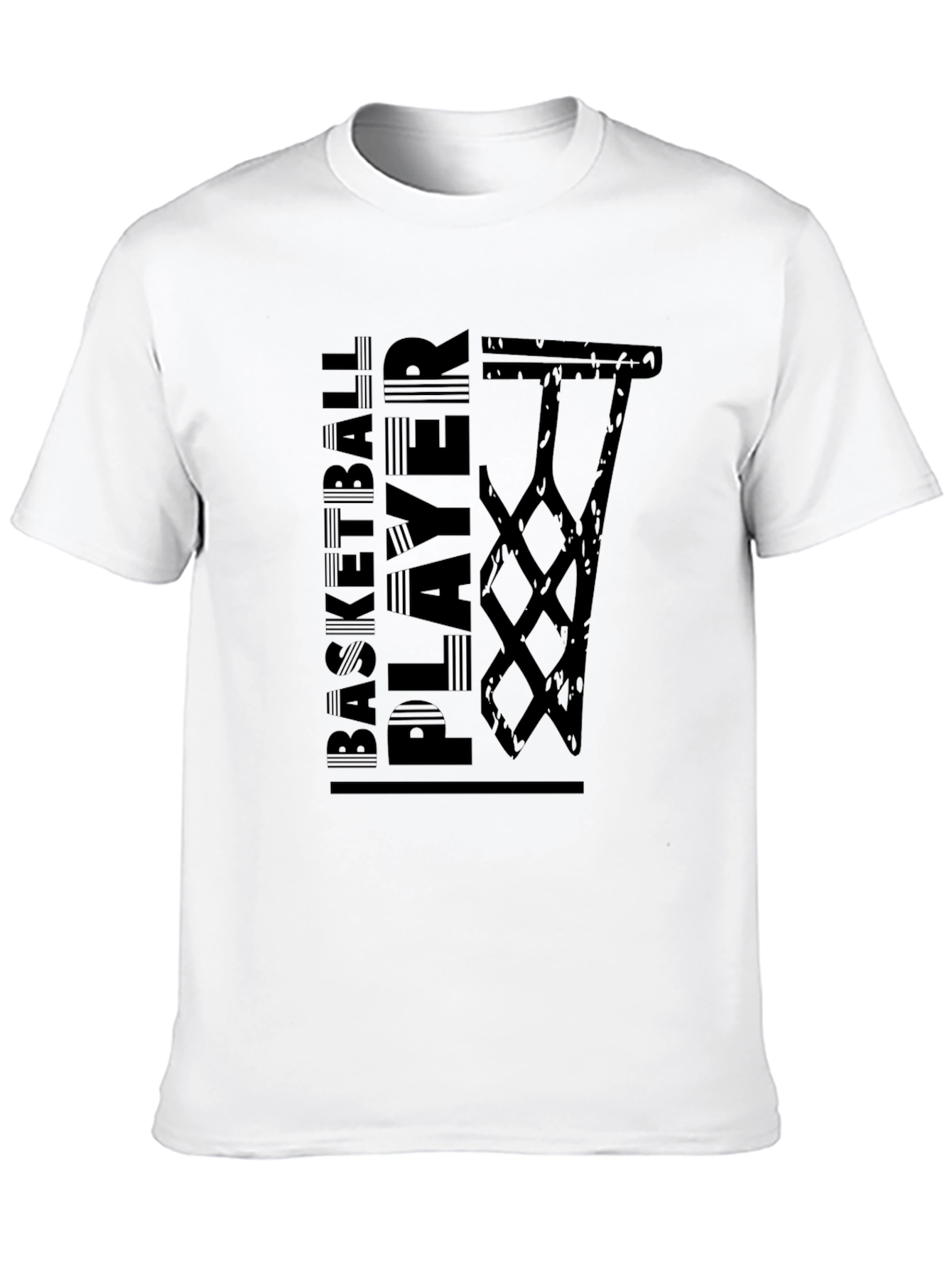 Basketball Player Graphic Tee - Black Cotton T-Shirt