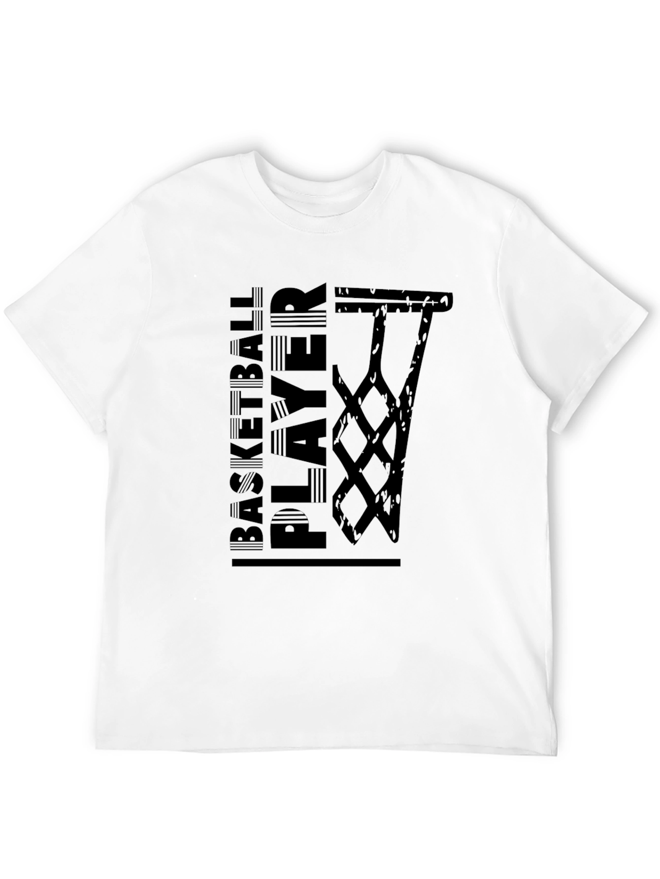 Basketball Player Graphic Tee - Black Cotton T-Shirt