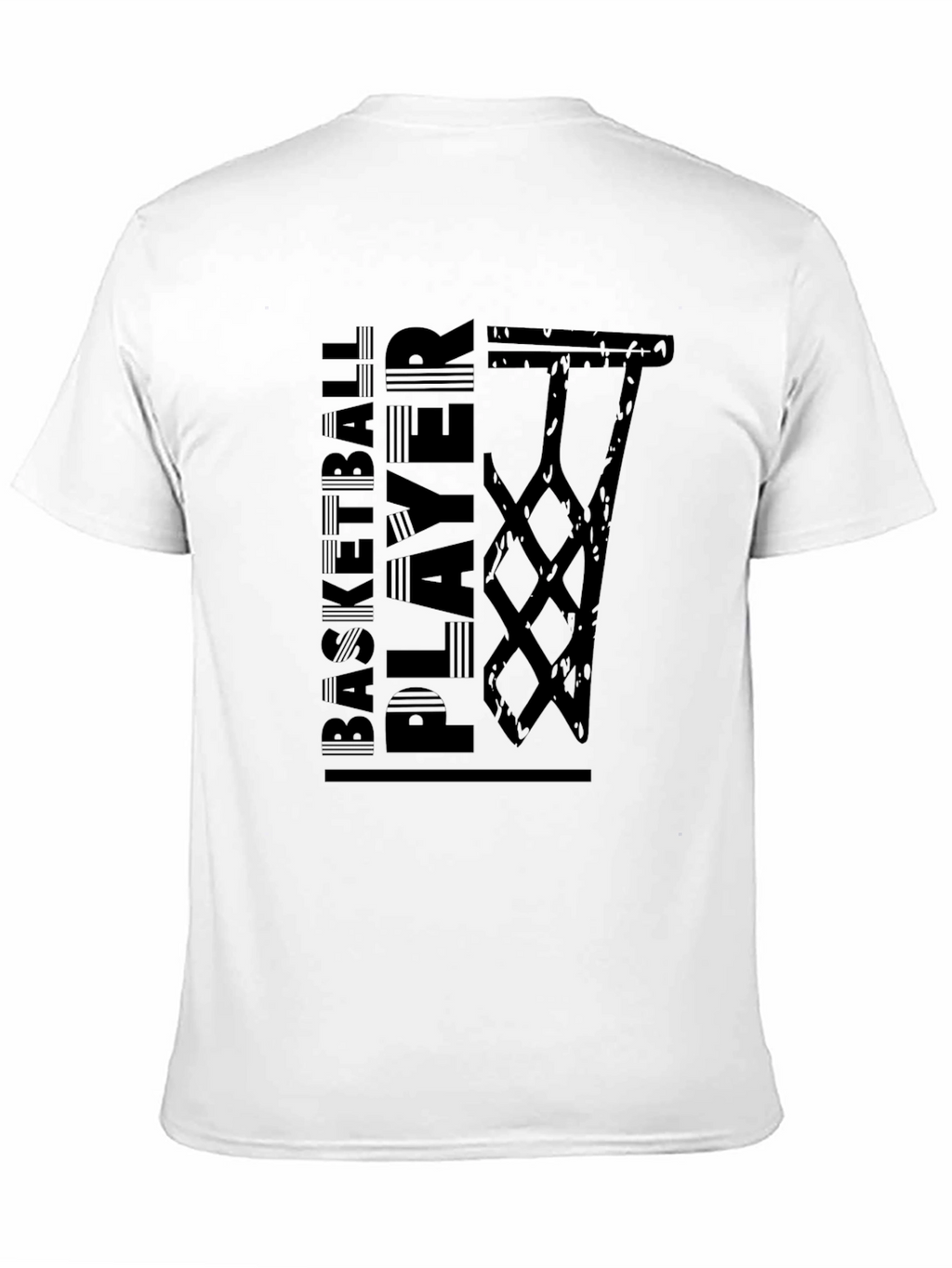 Basketball Player Graphic Tee - Black Cotton T-Shirt