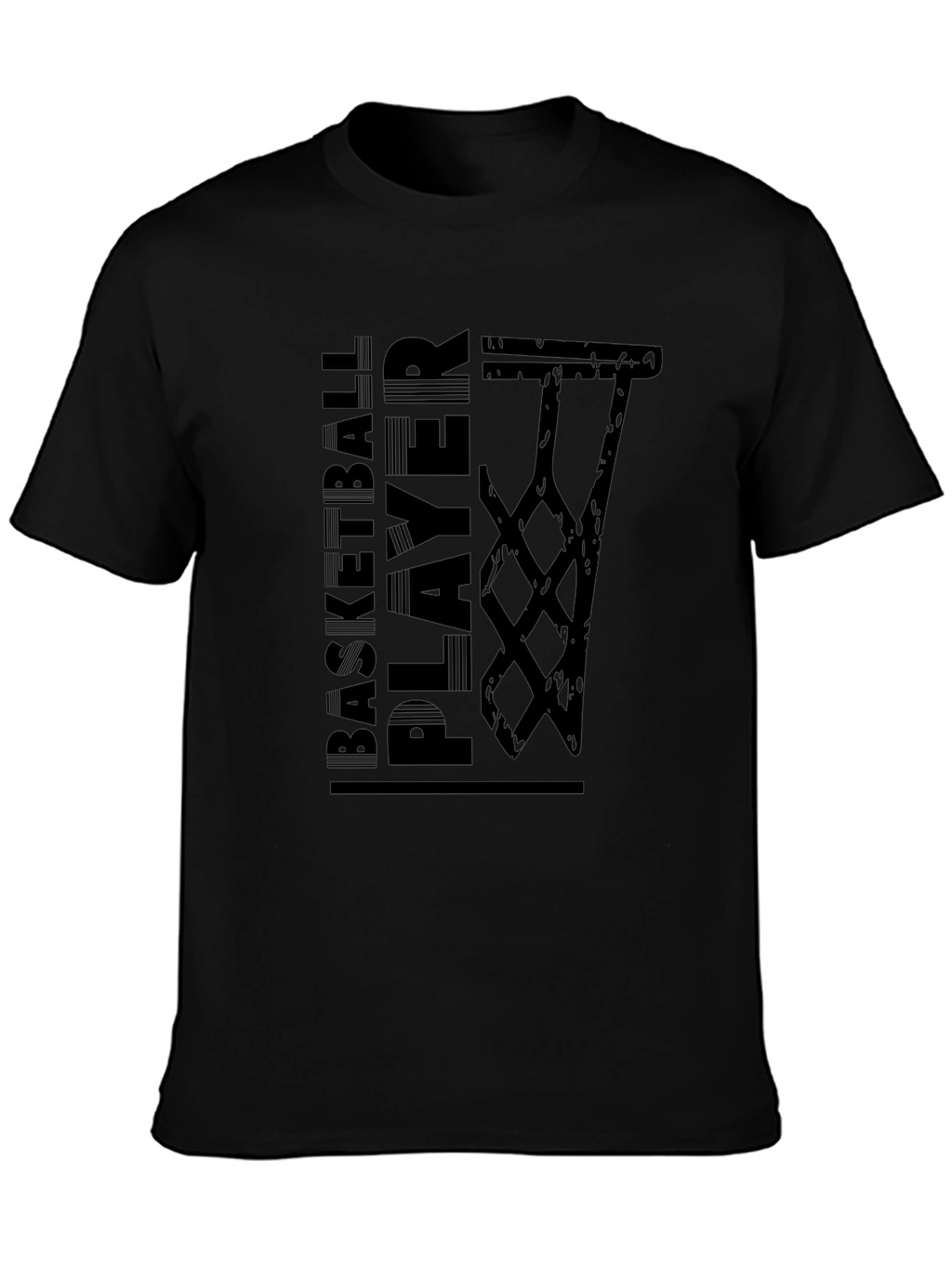 Basketball Player Graphic Tee - Black Cotton T-Shirt