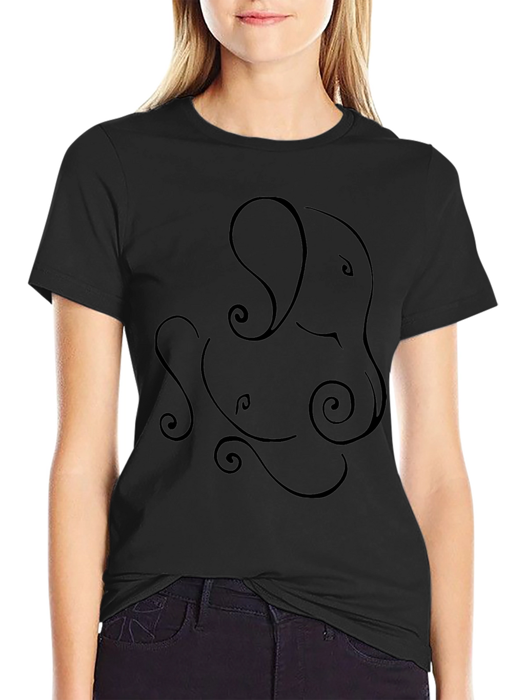 Ganesha Graphic Tee - Unique Line Art Design