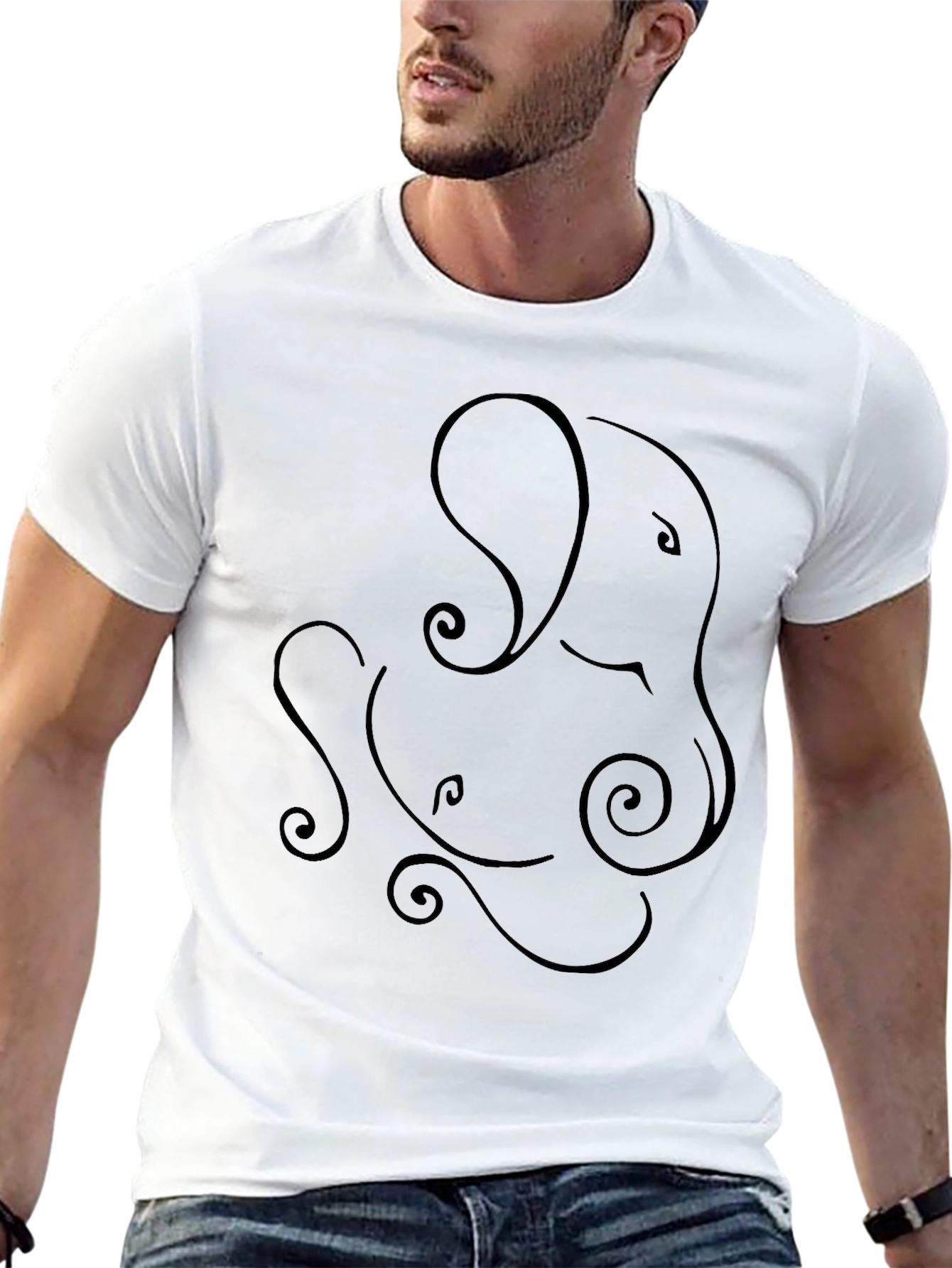 Ganesha Graphic Tee - Unique Line Art Design