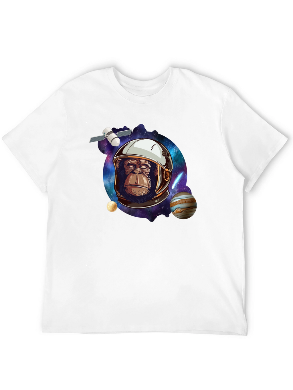 Space Chimp Graphic Tee - Black Cotton