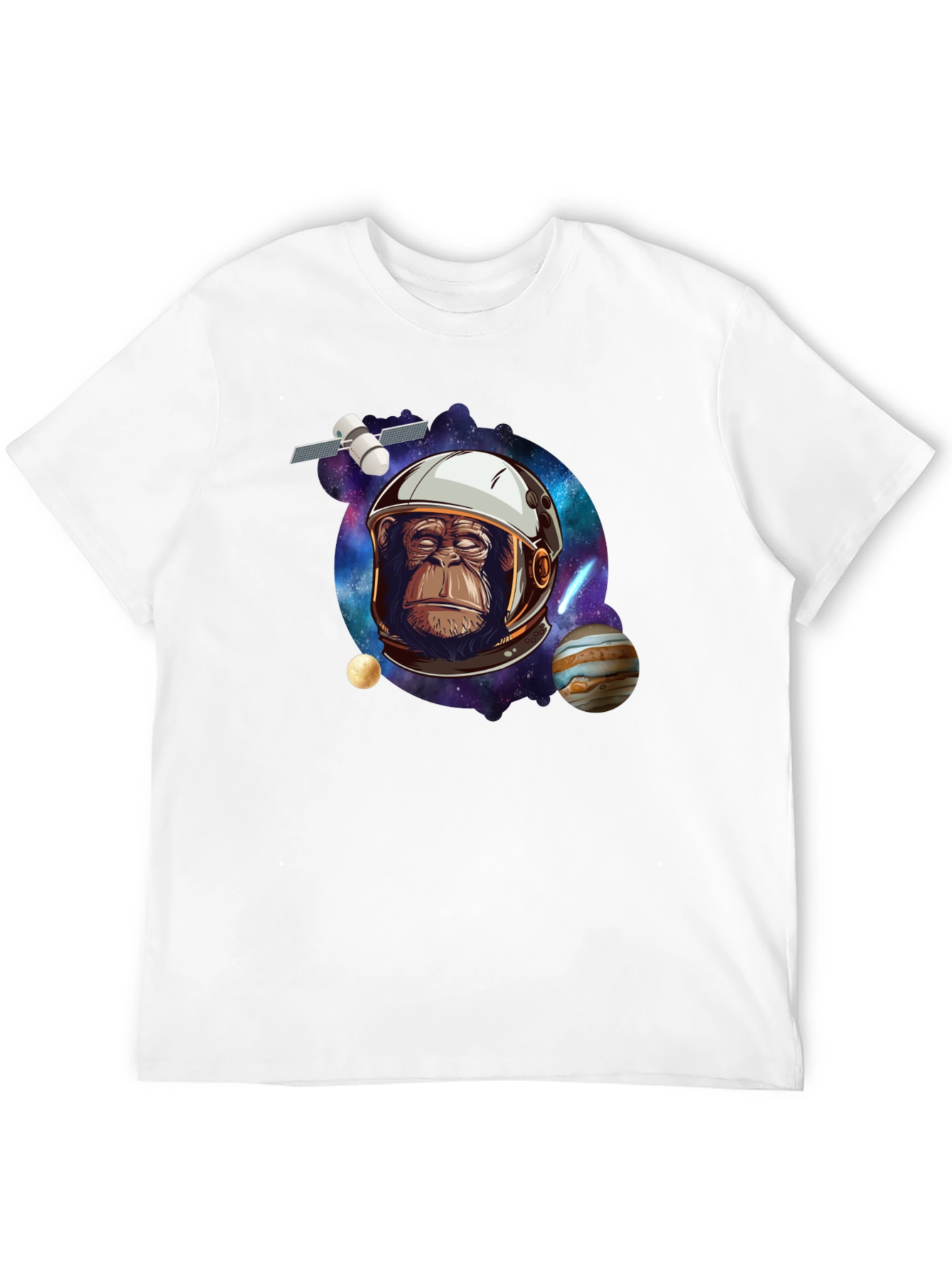 Space Chimp Graphic Tee - Black Cotton