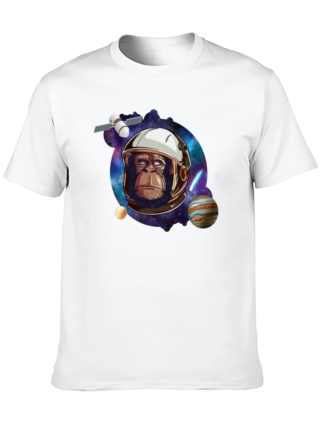 Space Chimp Graphic Tee - Black Cotton
