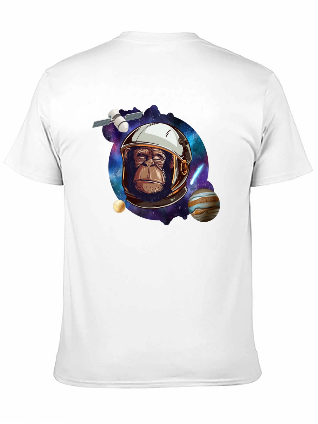 Space Chimp Graphic Tee - Black Cotton