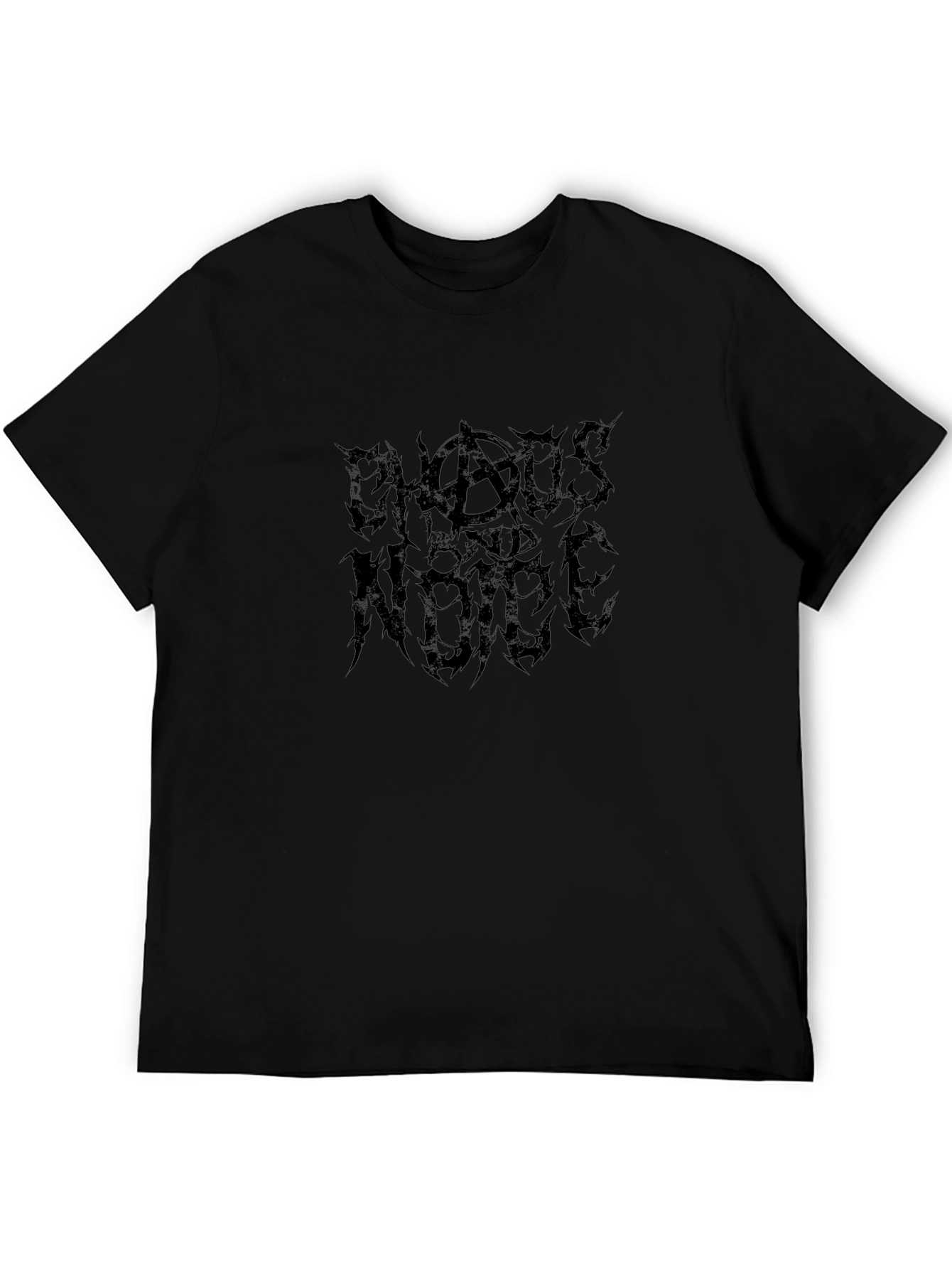 Chaos and Noise Black Graphic Tee for Men