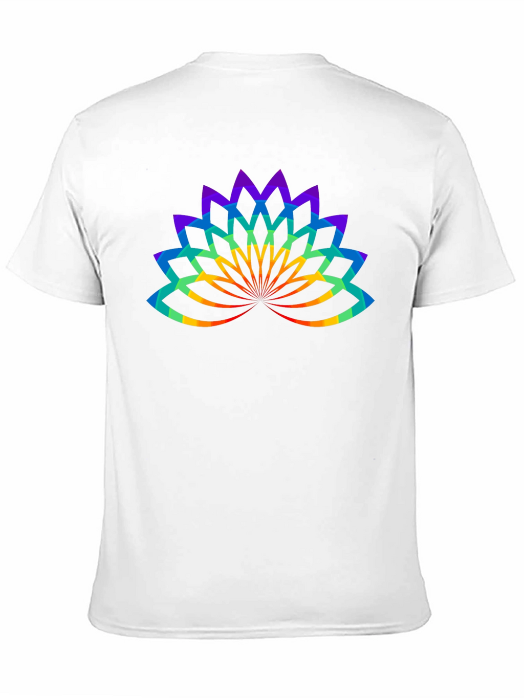 Rainbow Lotus Flower Graphic Black T-Shirt