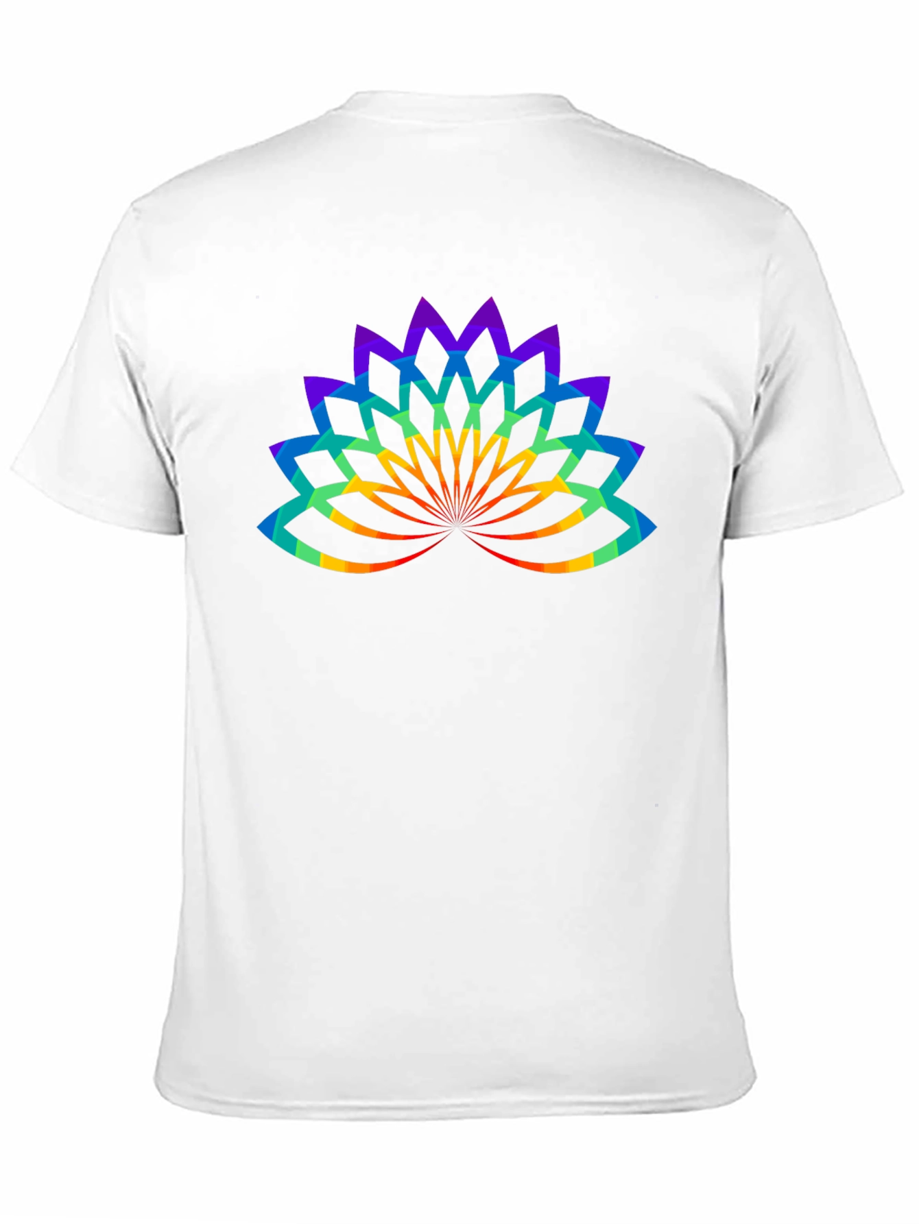 Rainbow Lotus Flower Graphic Black T-Shirt