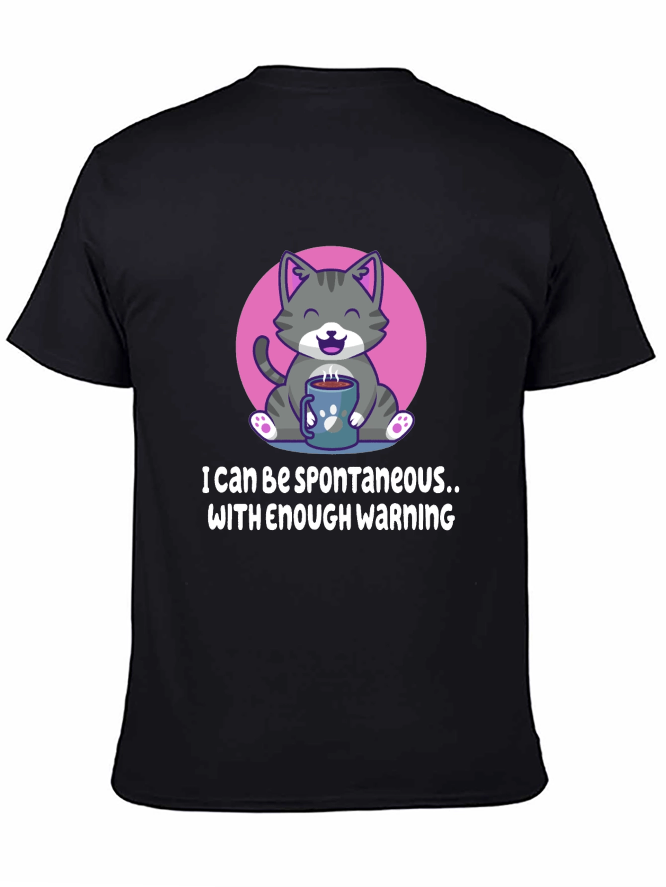 Funny Cat Coffee T-Shirt - Spontaneous with Warning