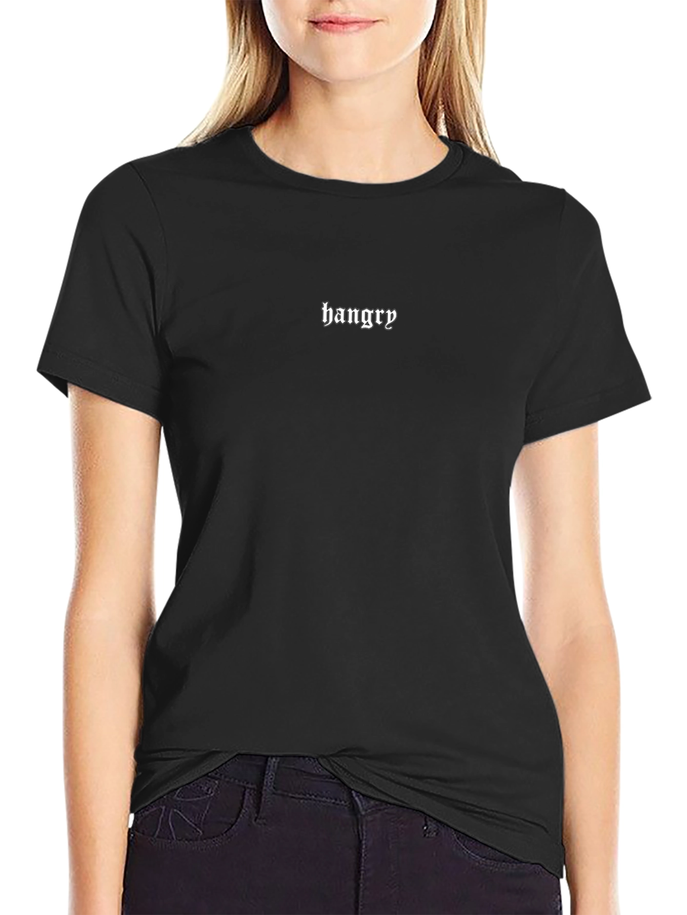 Hangry Graphic Tee - Black Casual T-Shirt