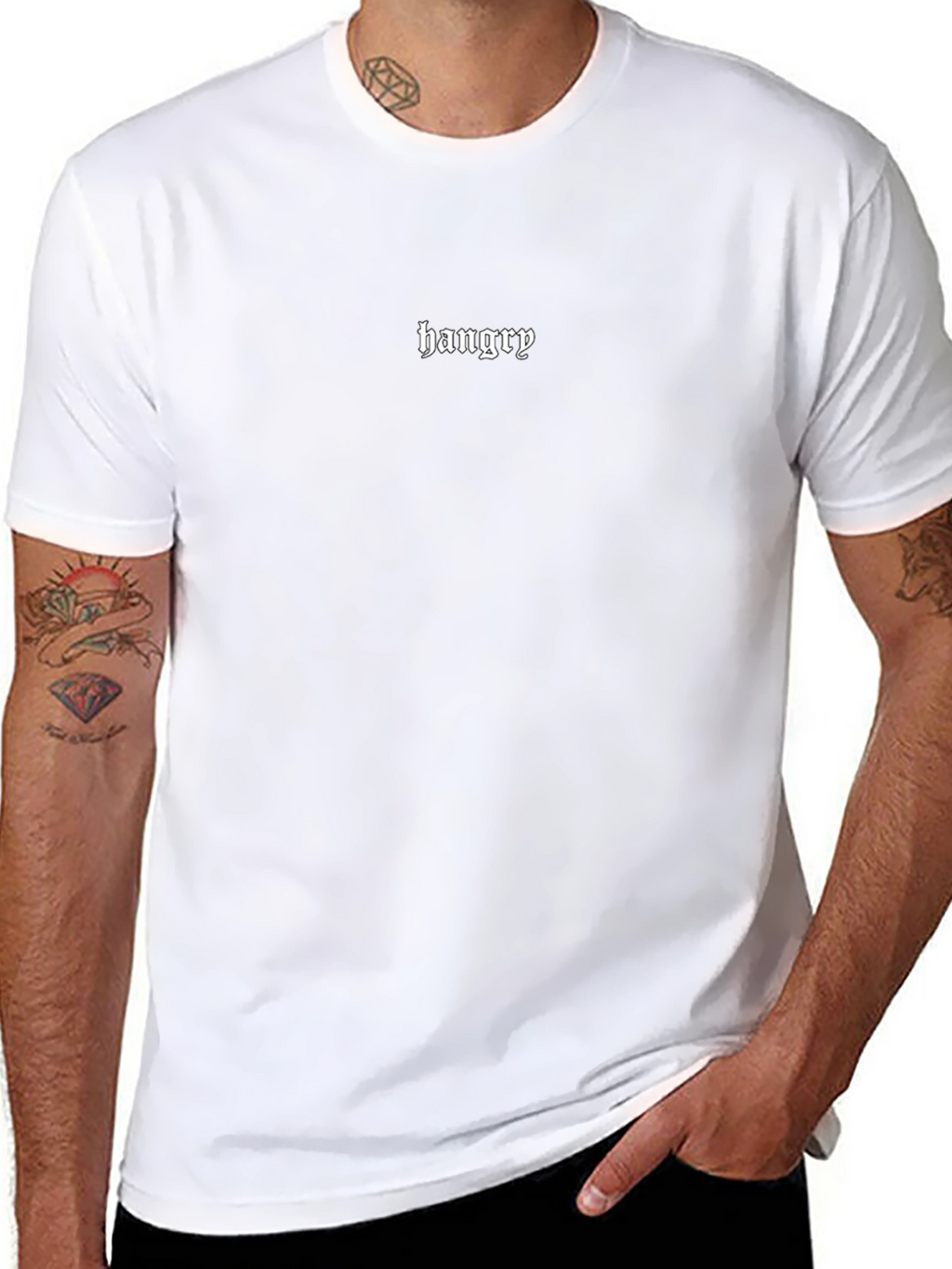 Hangry Graphic Tee - Black Casual T-Shirt