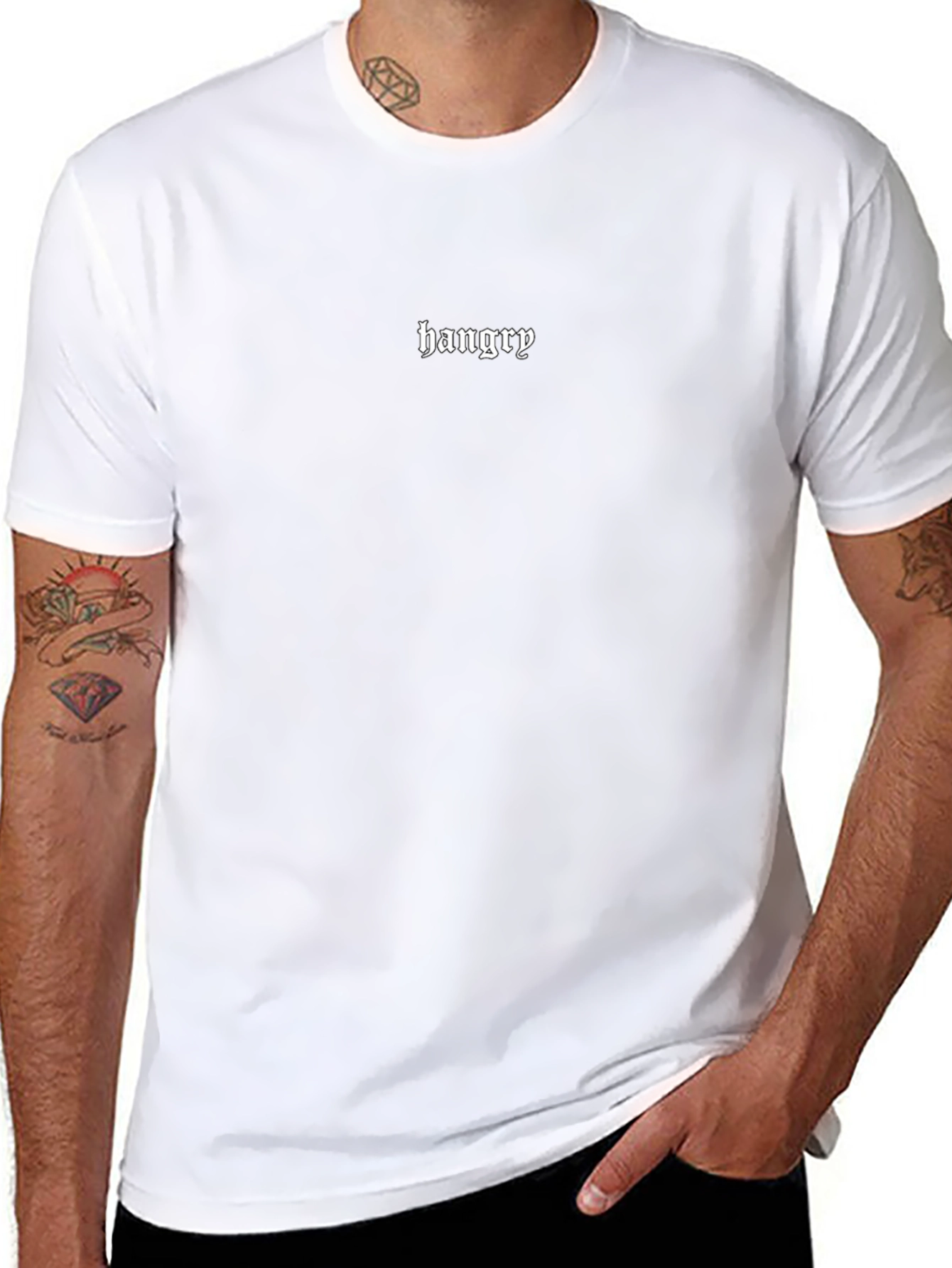 Hangry Graphic Tee - Black Casual T-Shirt