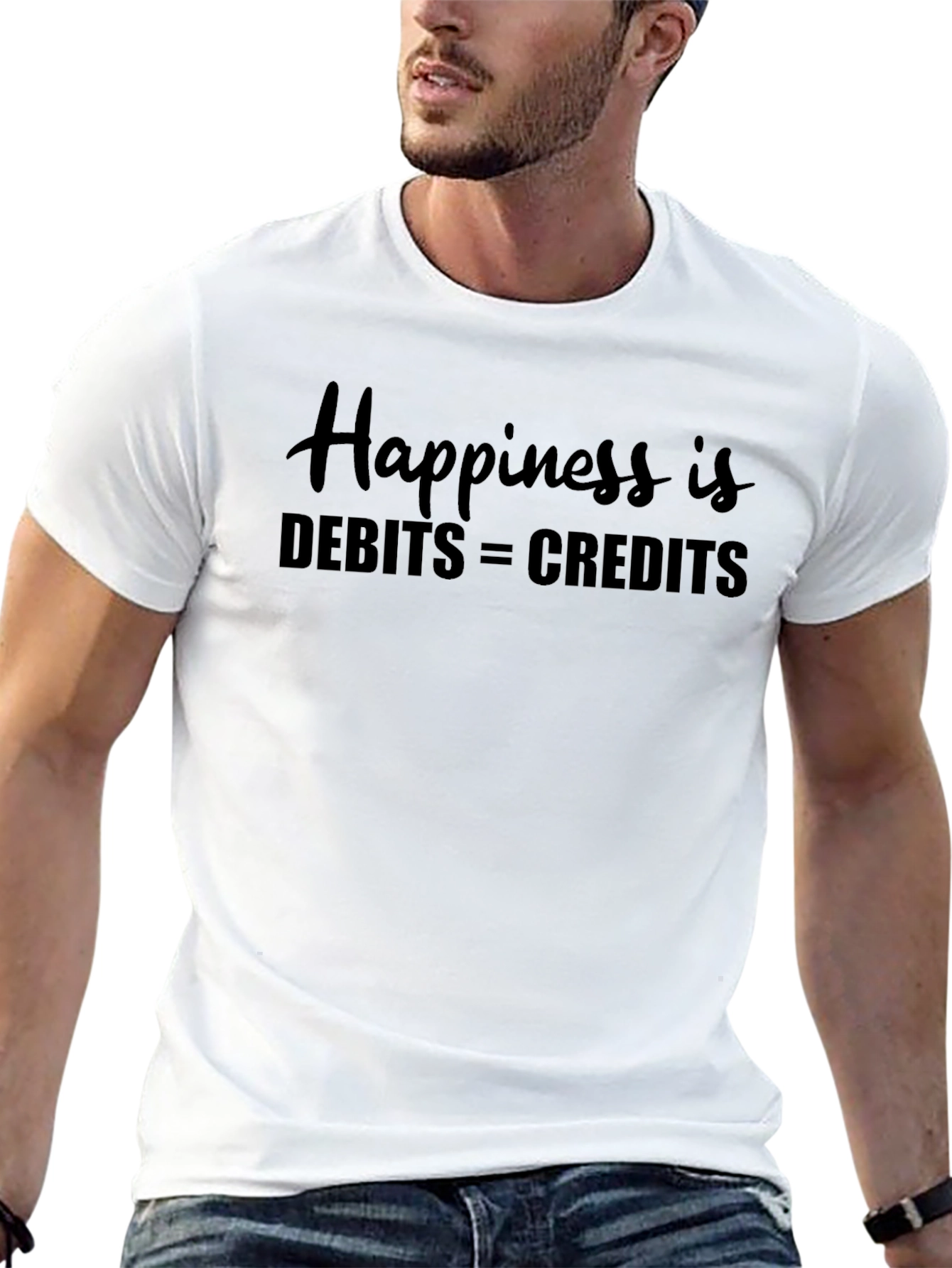 Happiness is Debits = Credits - Accounting T-Shirt
