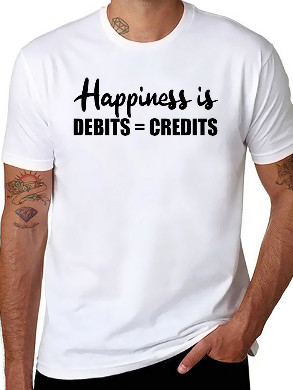 Happiness is Debits = Credits - Accounting T-Shirt