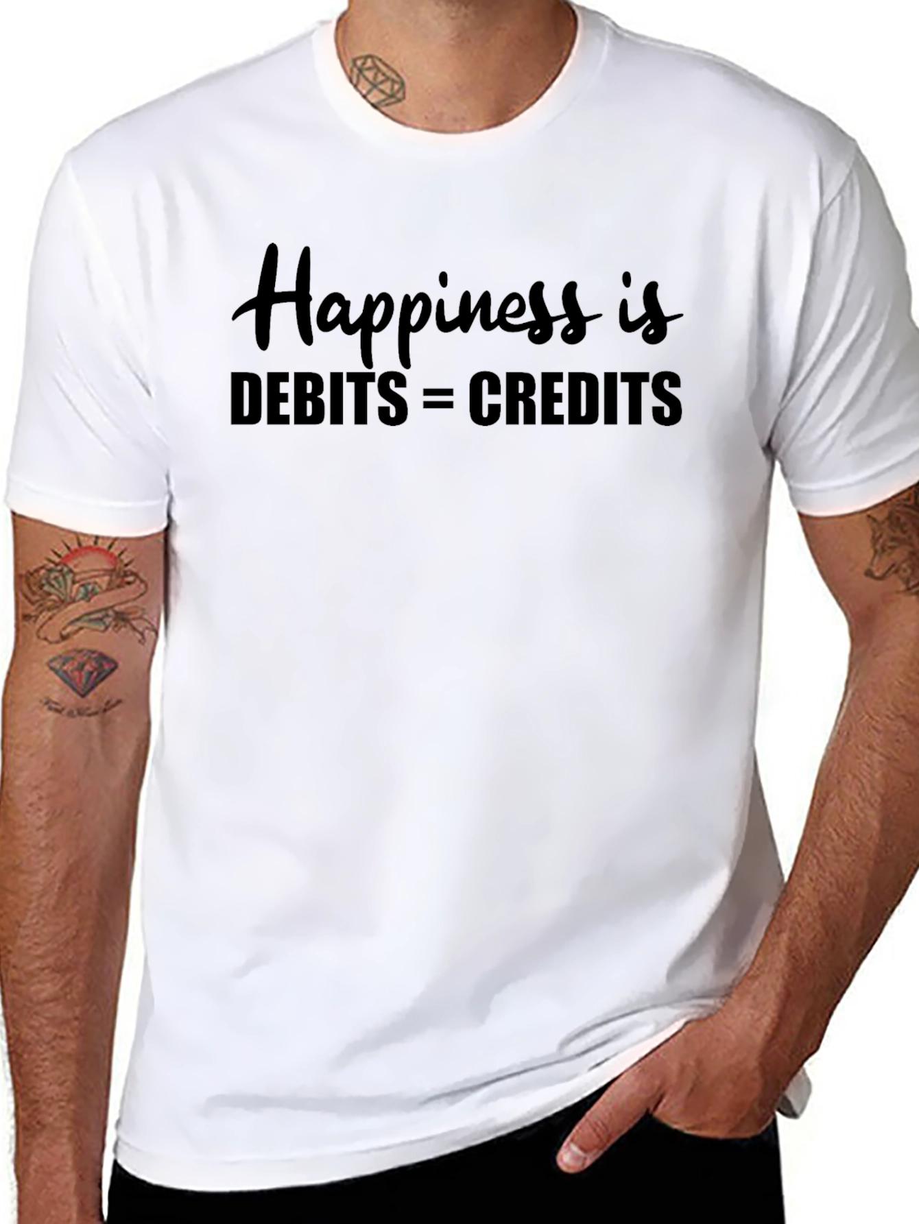 Happiness is Debits = Credits - Accounting T-Shirt