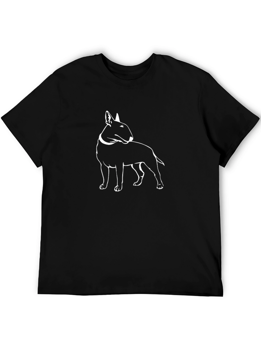 Bull Terrier Outline Graphic T-Shirt - Black