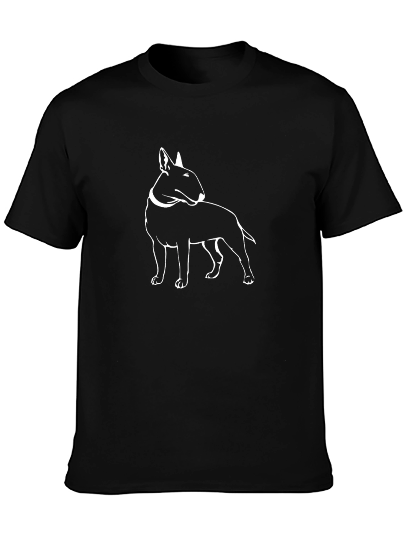 Bull Terrier Outline Graphic T-Shirt - Black