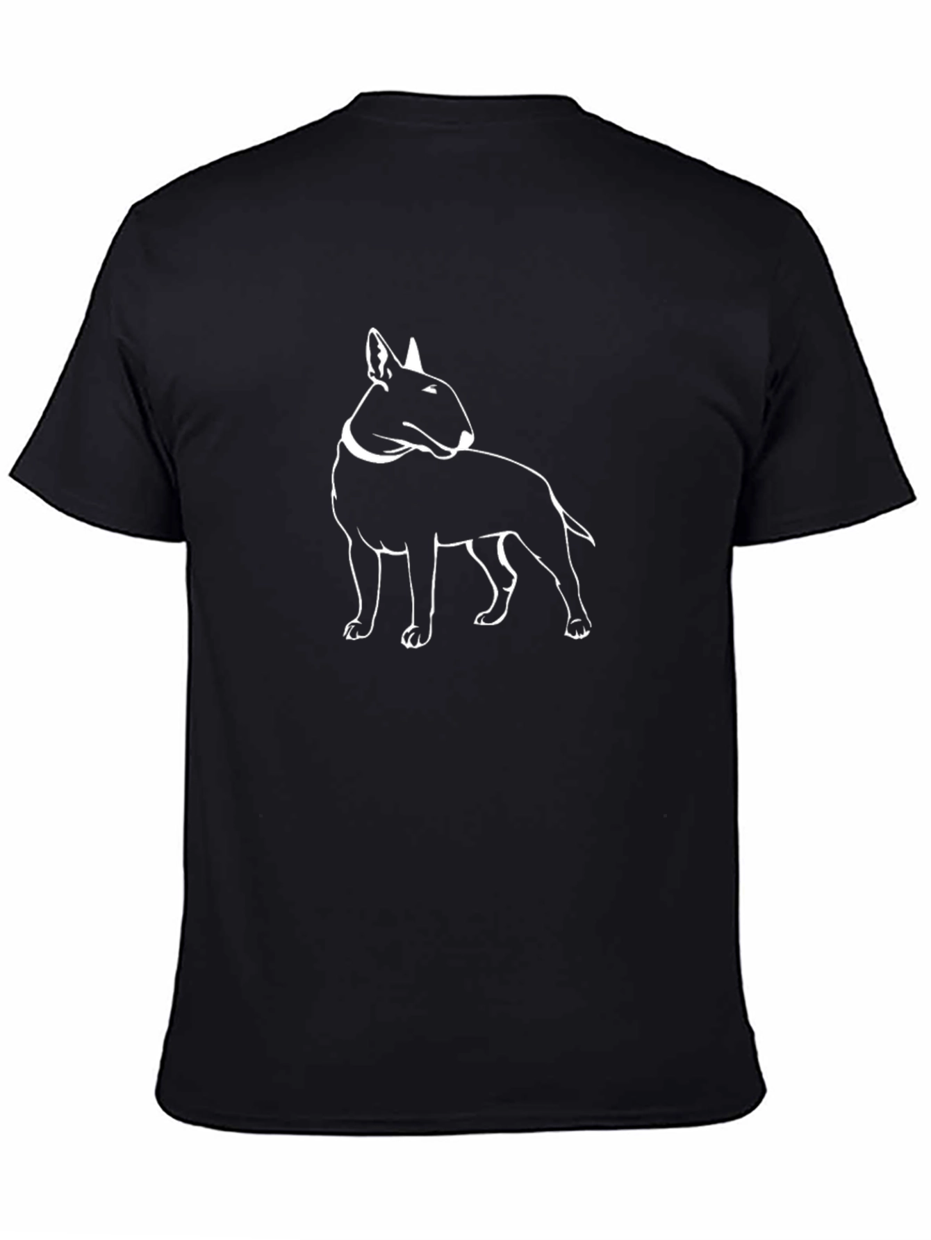 Bull Terrier Outline Graphic T-Shirt - Black