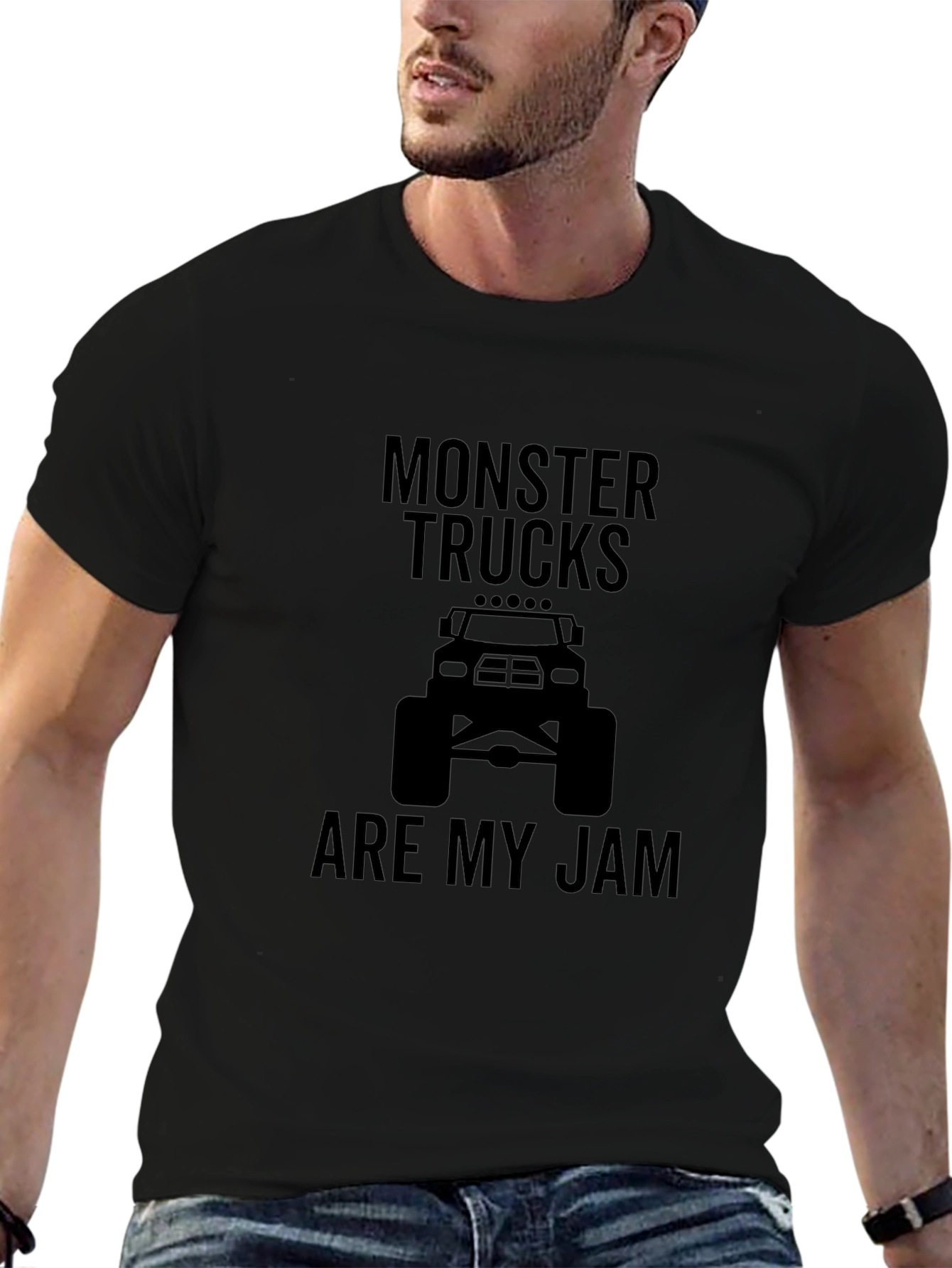 Monster Truck Jam Graphic Tee - Black Cotton T-Shirt