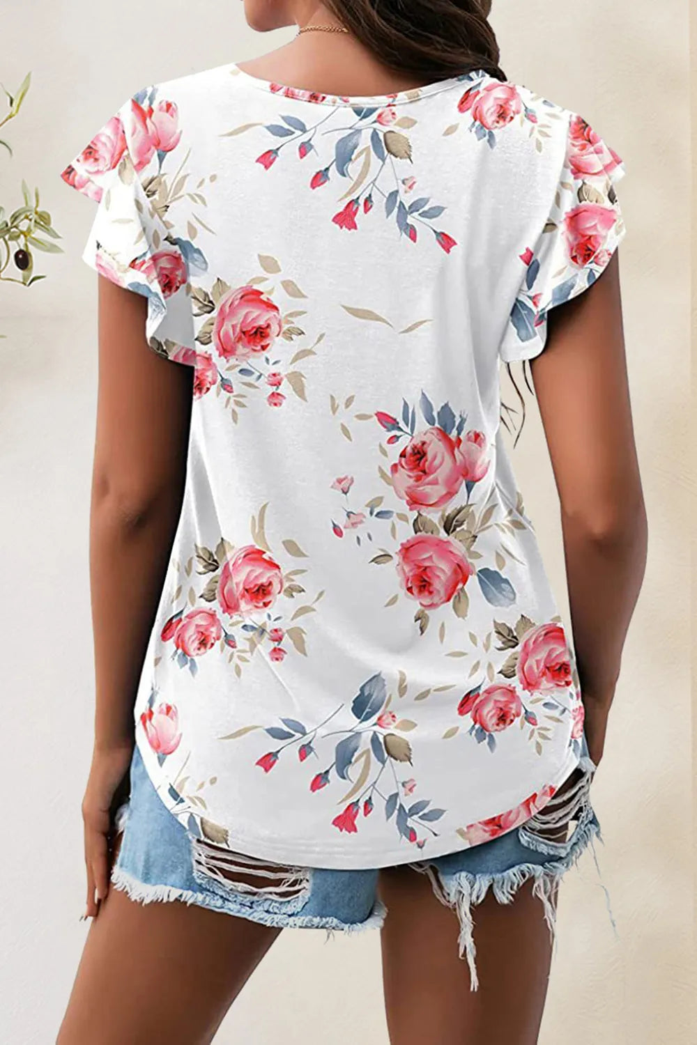 Printed Round Neck Short Sleeve T-Shirt