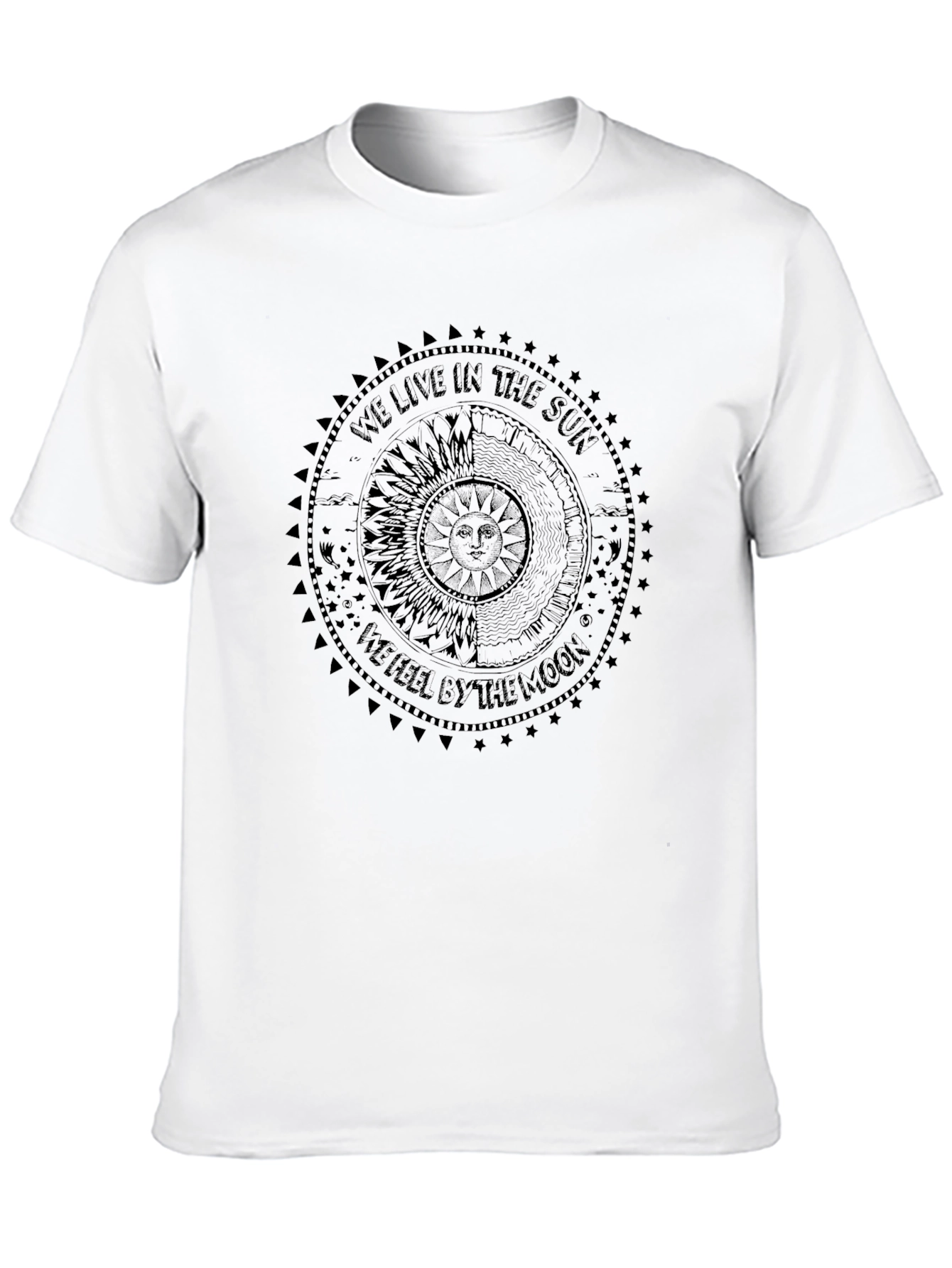 Sun & Moon Graphic Tee - We Live In The Sun Black T-Shirt