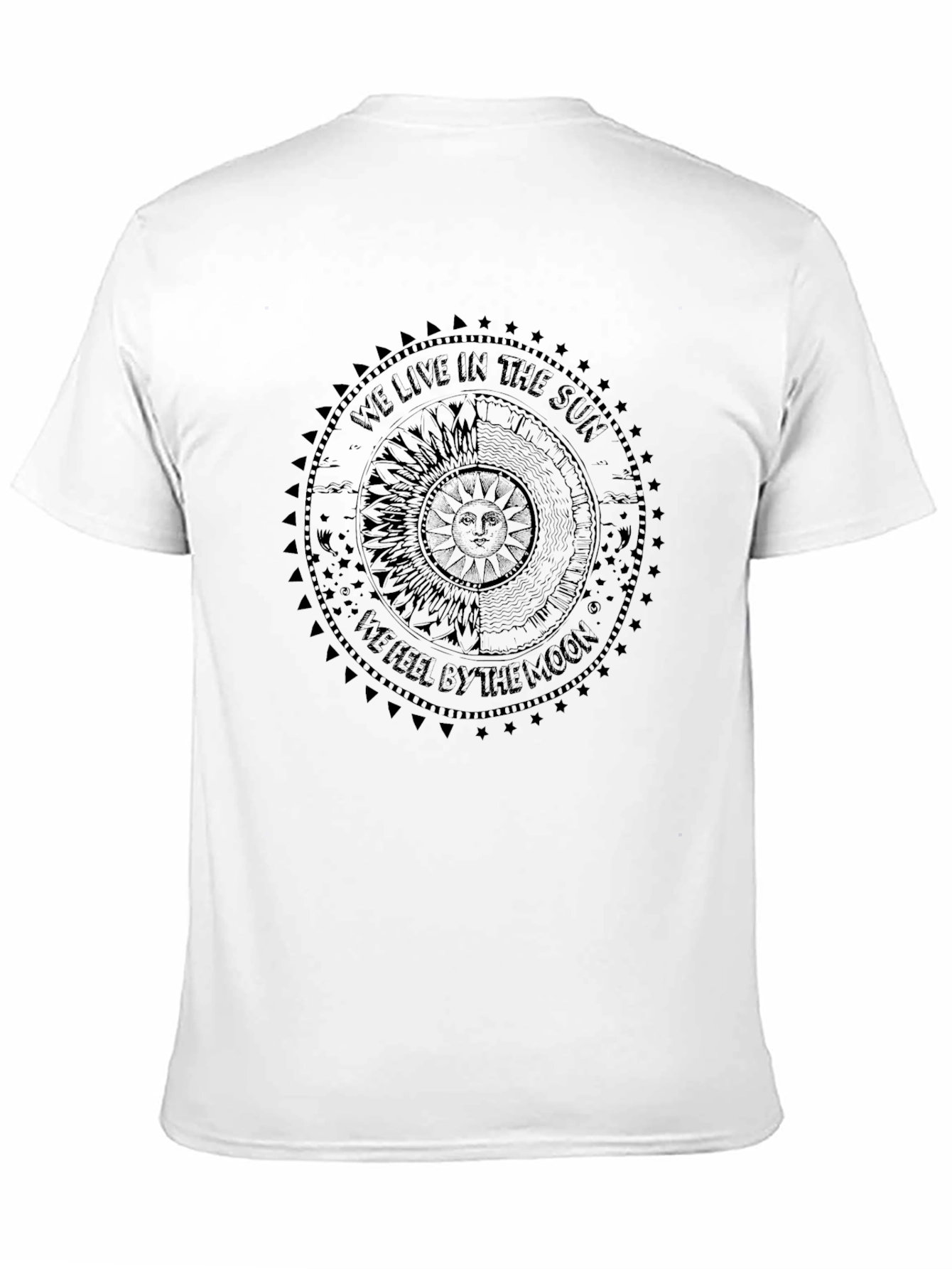 Sun & Moon Graphic Tee - We Live In The Sun Black T-Shirt