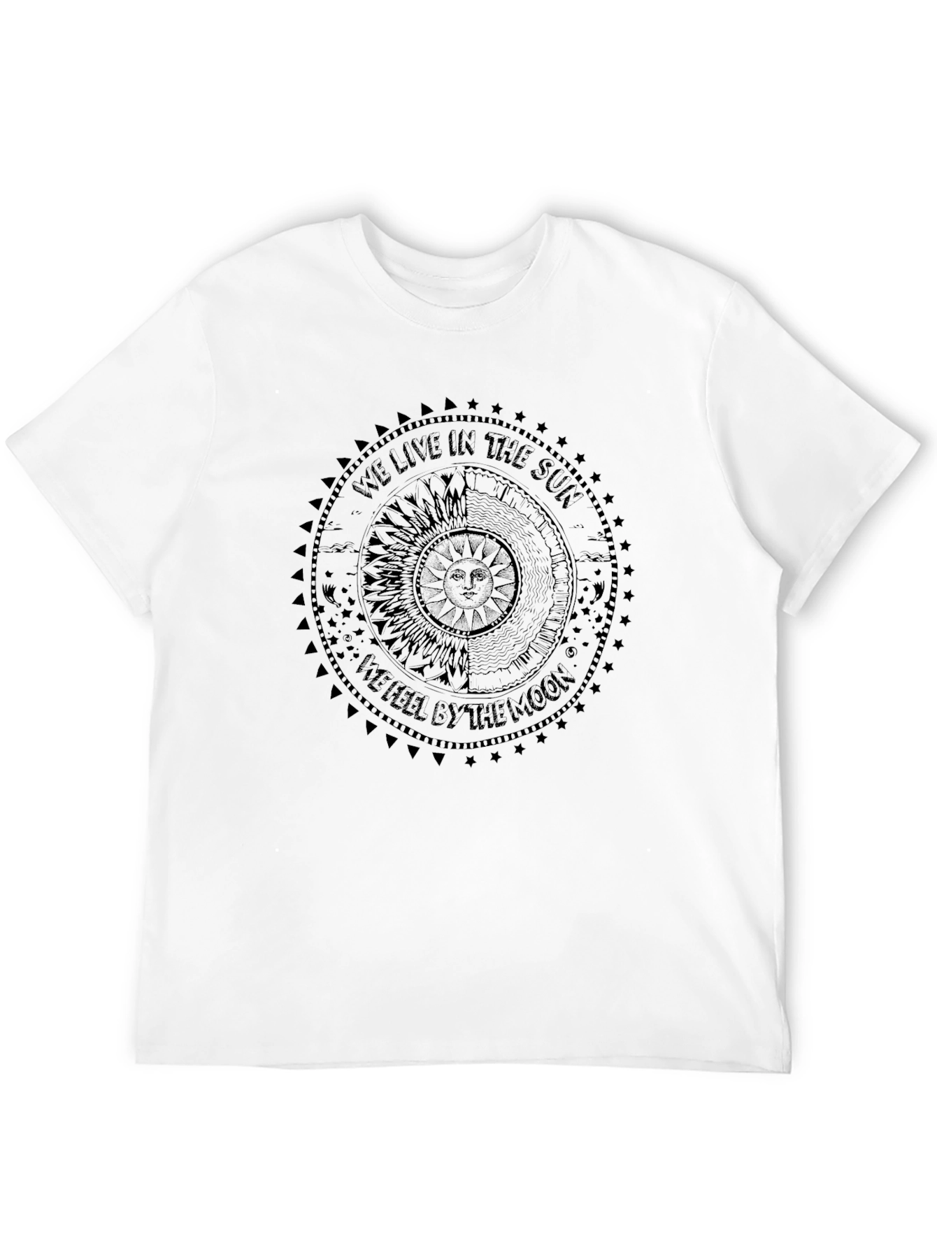 Sun & Moon Graphic Tee - We Live In The Sun Black T-Shirt