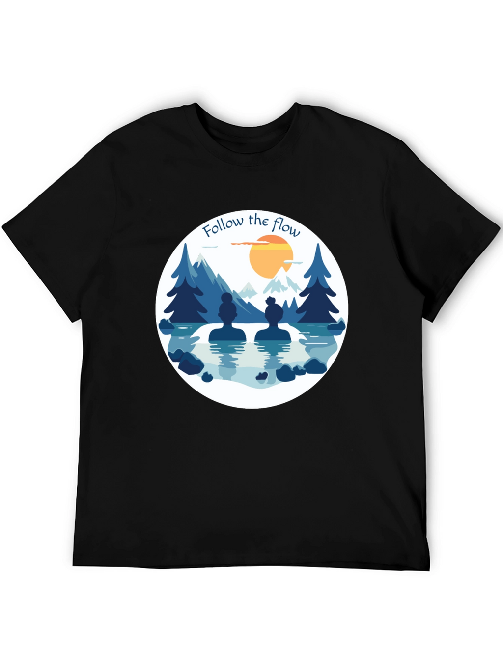 Follow the Flow T-Shirt - Relaxing Spa Design