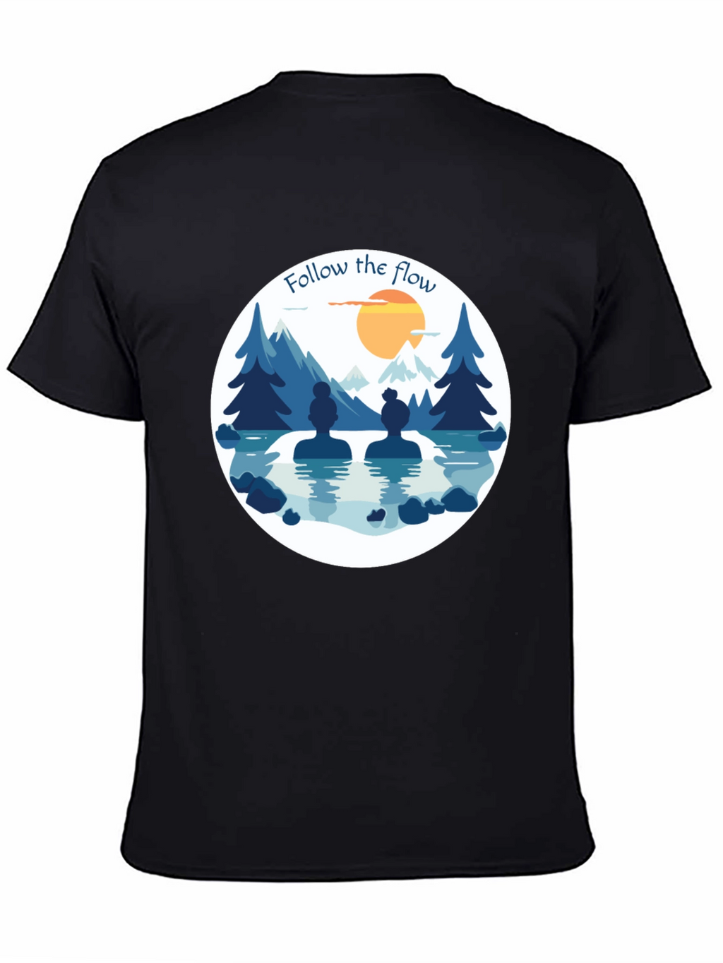 Follow the Flow T-Shirt - Relaxing Spa Design