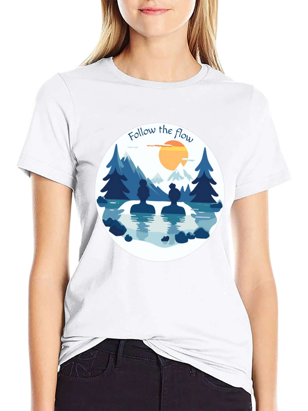 Follow the Flow T-Shirt - Relaxing Spa Design