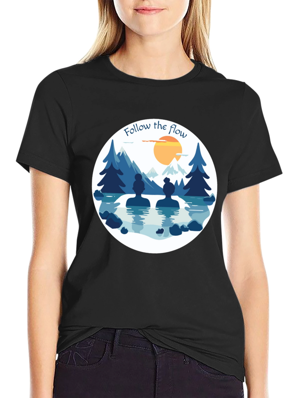 Follow the Flow T-Shirt - Relaxing Spa Design